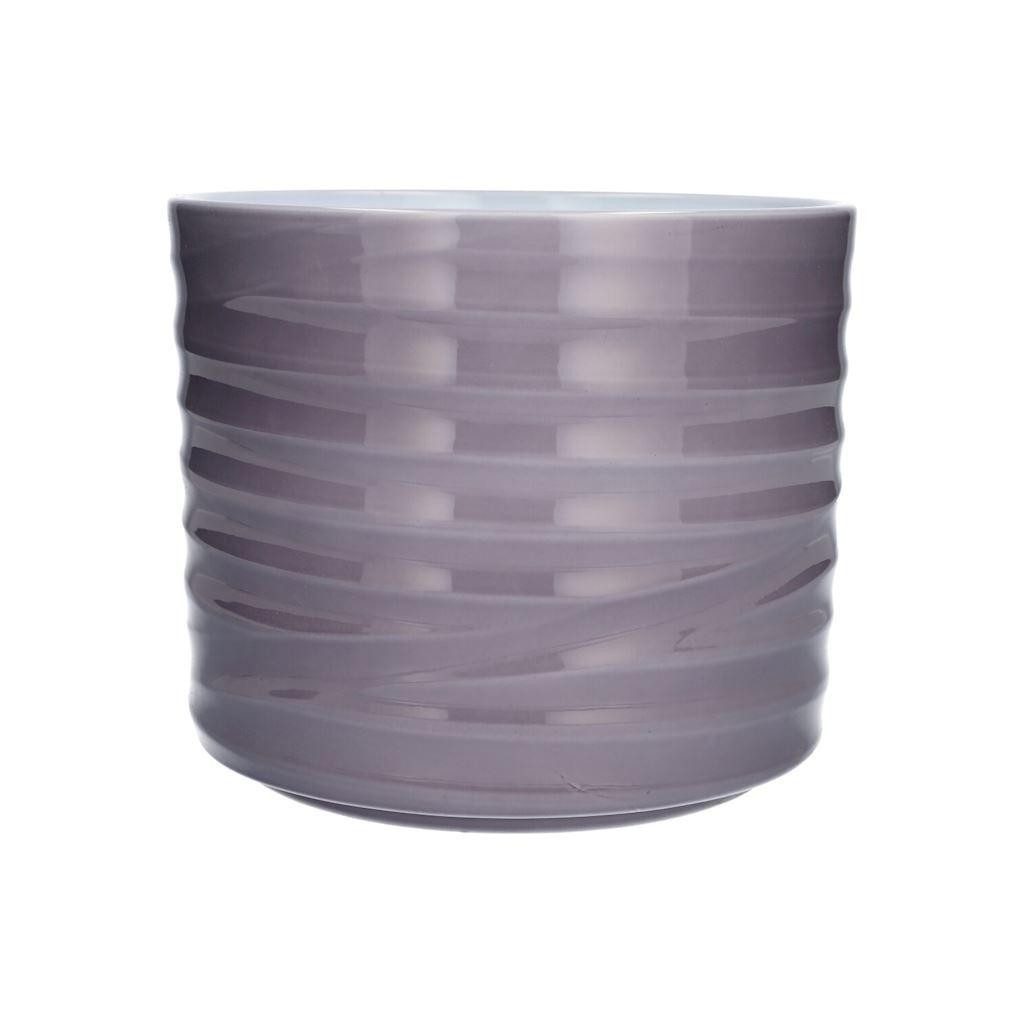 INNA-Glas Blumentopf Pflanzentopf FLORDELINA, Keramik, grau, 15cm, Ø17cm