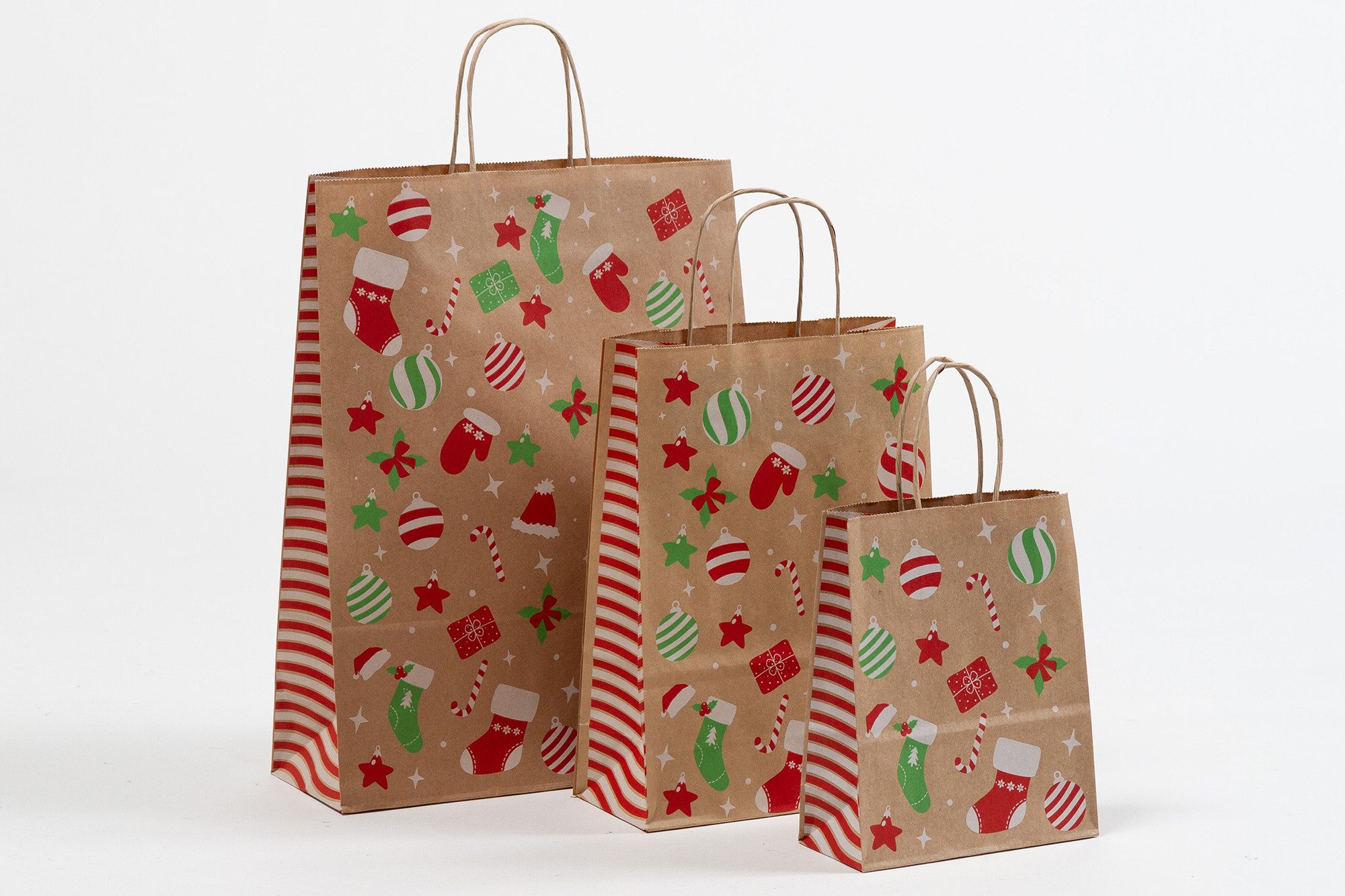 Tragetasche Papiertragetasche mit Kordel, "Weihnachten klassisch"