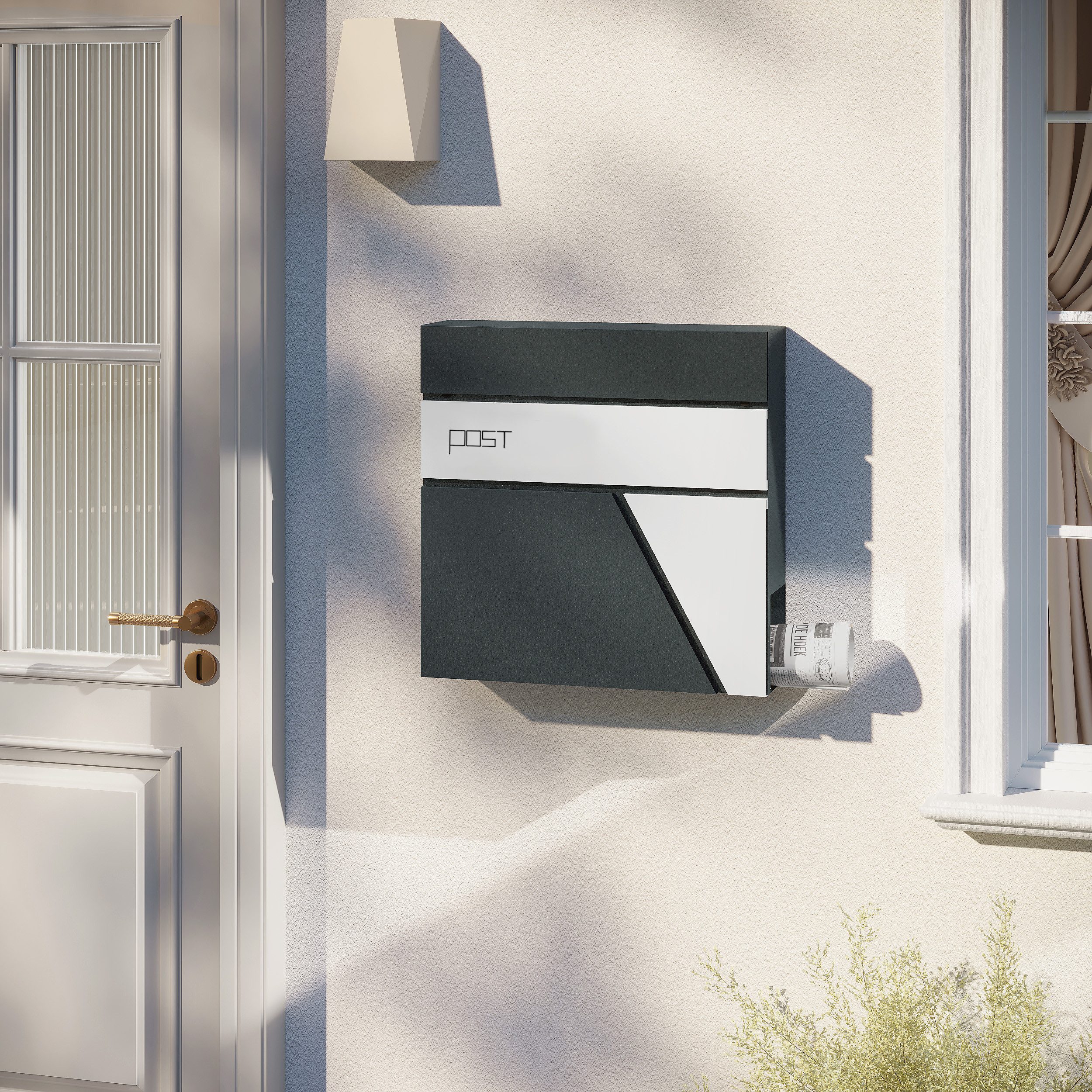 Woltu Wandbriefkasten (1-St), mit Zeitungsfach, mit günstig online kaufen