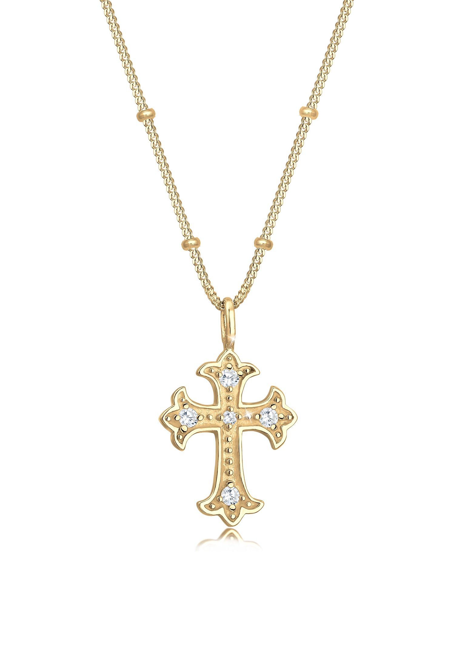 Kette mit Anhänger Kreuz Antik Zirkonia 925 Sterling Silber