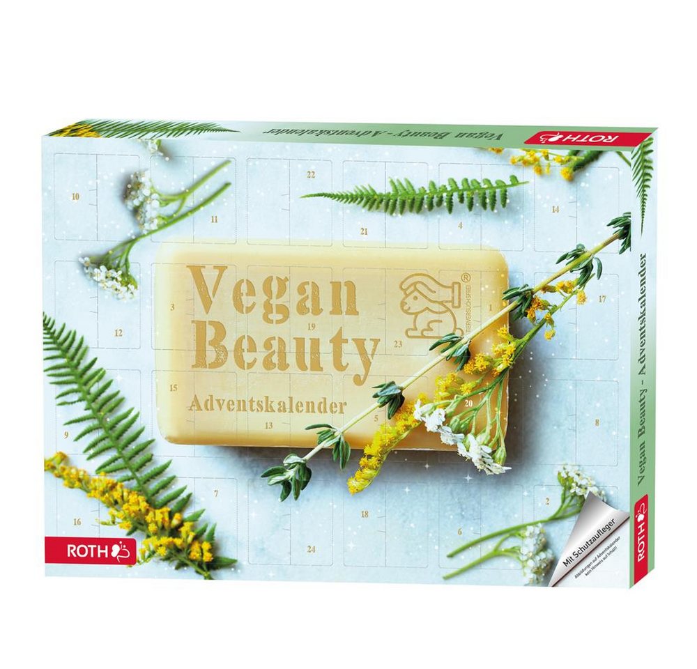 Roth Adventskalender Adventskalender Vegan Beauty, 24 vegane Kosmetikartikel für tierfreie Pflege im Advent