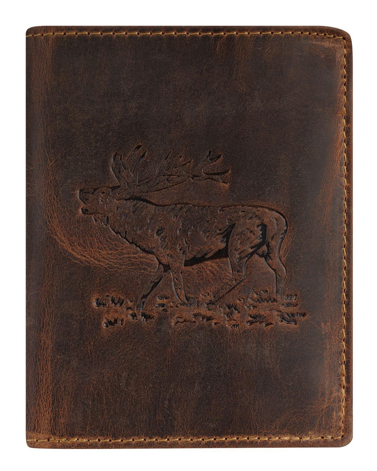Greenburry Geldbörse Animal Collection Wallet, aus echtem Rindsleder mit RFID-Blocker Schutz