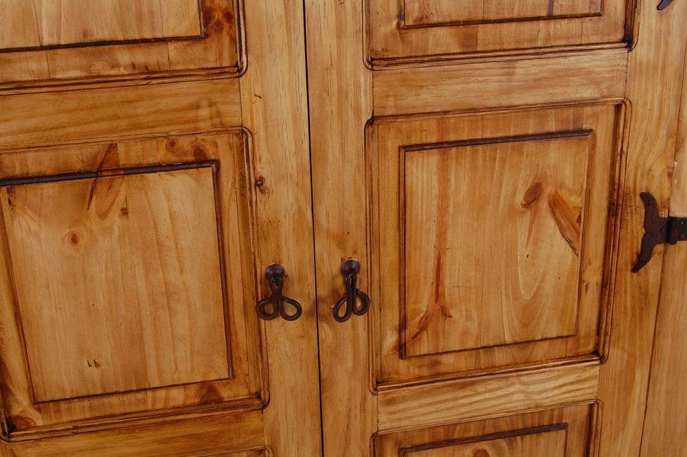 MiaMöbel Kleiderschrank Mexico aus massivem Pinienholz Honig