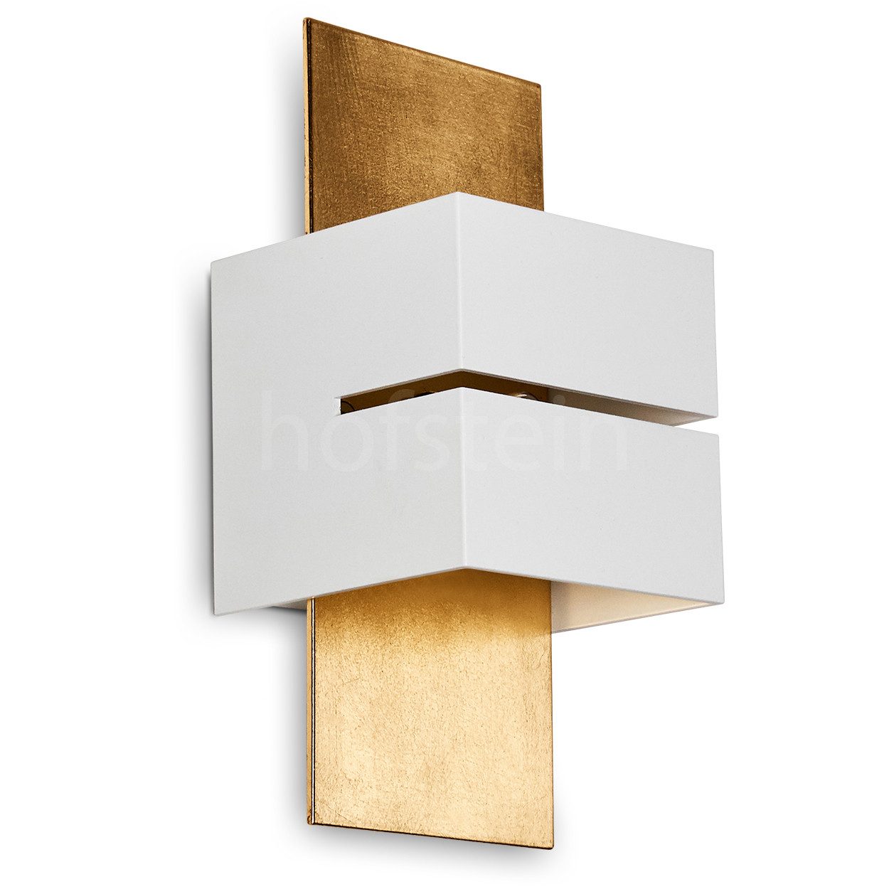 hofstein Wandleuchte »Reppia« aus Metall in Weiß/Gold mit Schlitz, ohne Leu günstig online kaufen