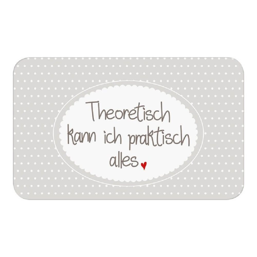 Frühstücksbrett Frühstücksbrettchen mit Spruch "Theoretisch kann ich praktisch alles"