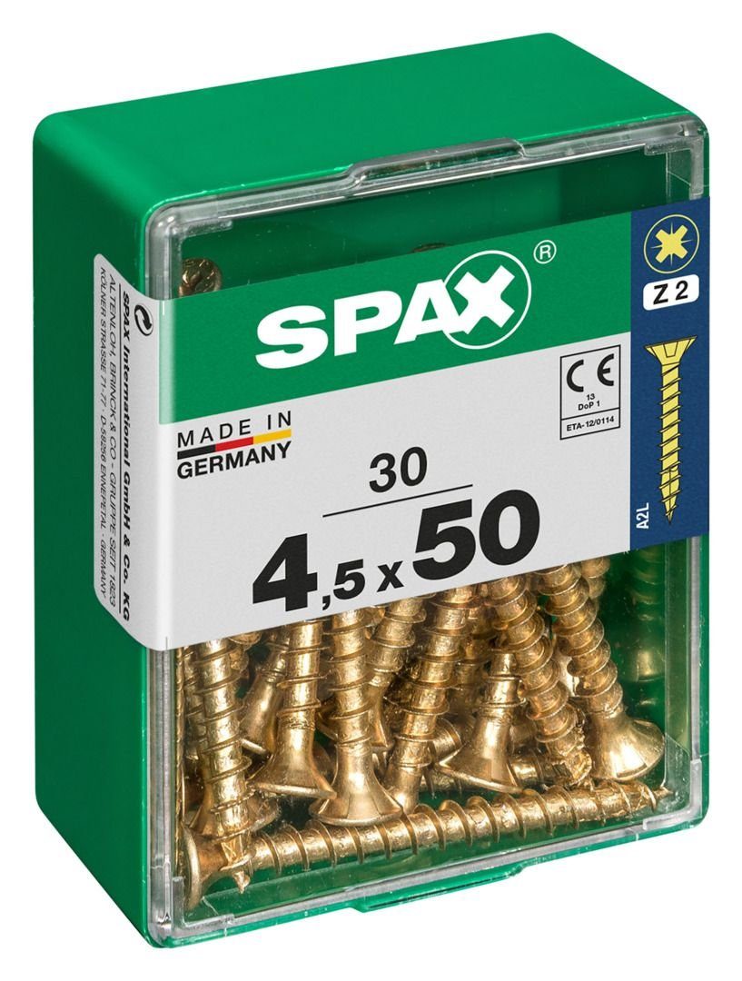 SPAX 2 PZ Stk. 30 4.5 x Holzbauschraube Universalschrauben Spax 50 mm -