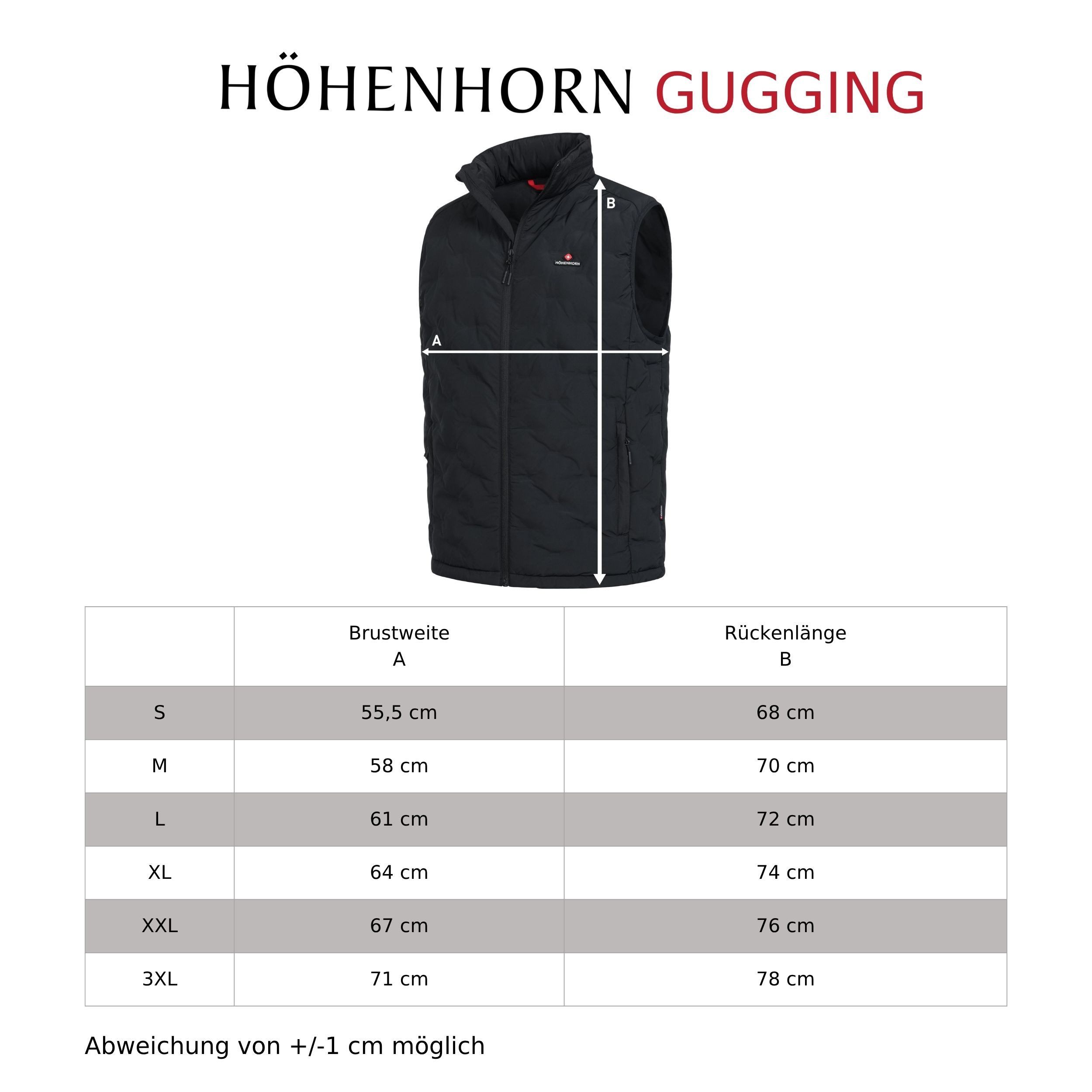 Höhenhorn Steppweste Gugging Herren Weste für Männer Steppjacke Sportjacke Freizeitjacke Regenkapuze im Kragen – Bild 5 von 5