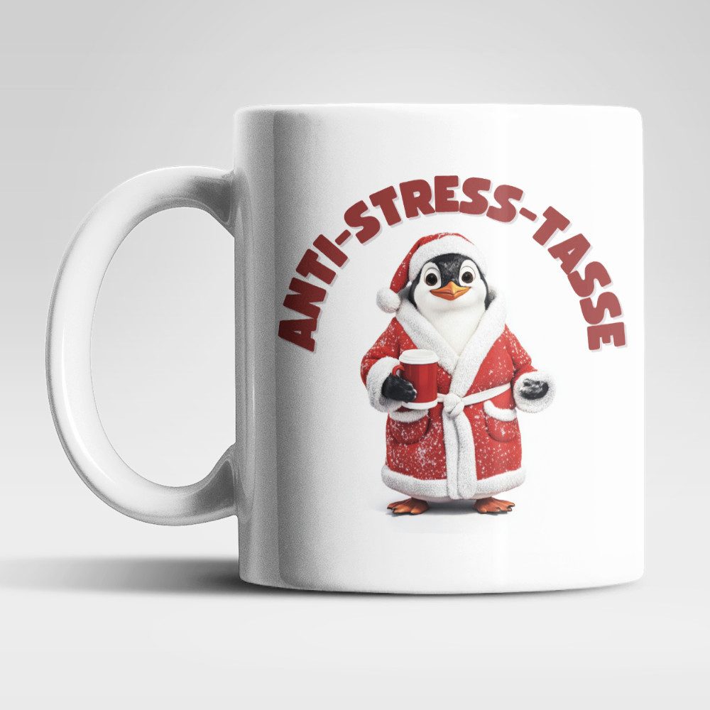 WS-Trend Tasse Anti Stress Christmas Pinguin Kaffeetasse Teetasse Geschenkidee, Keramik