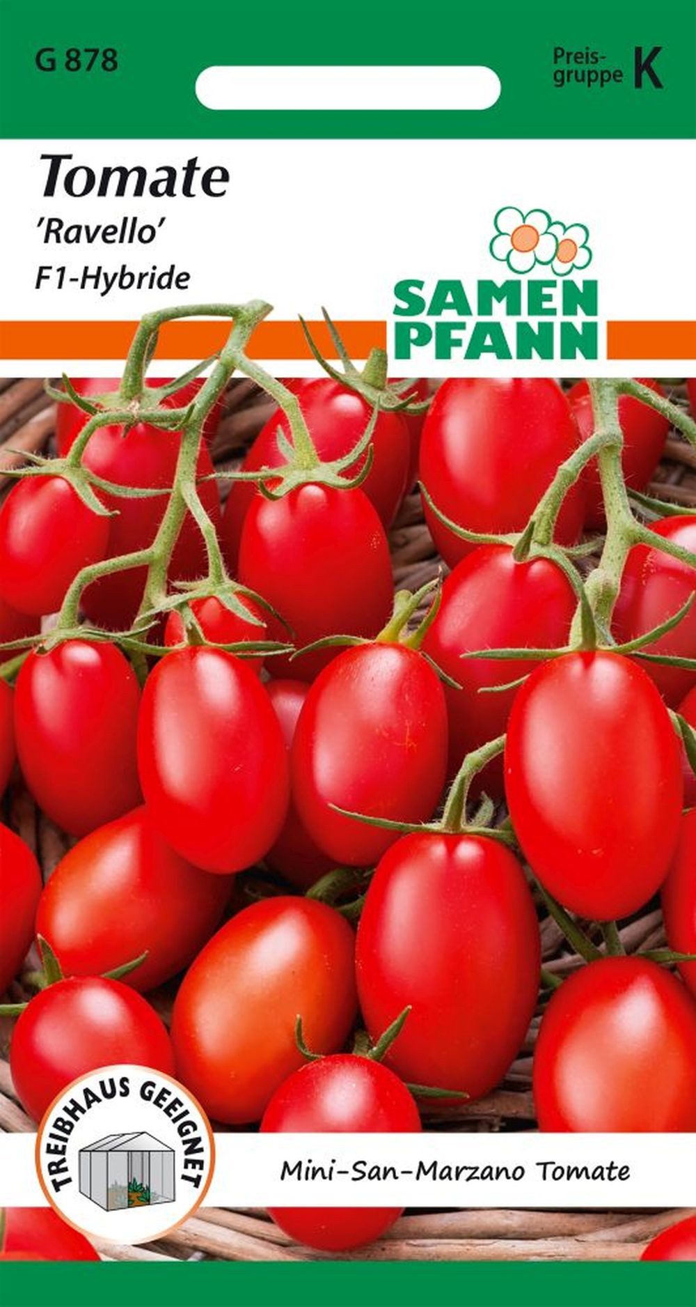 SAMEN PFANN Gemüsesamen Tomate San Marzano, Ravello F1 - Saatgut Tomaten Samen, Solanum lycopersicum