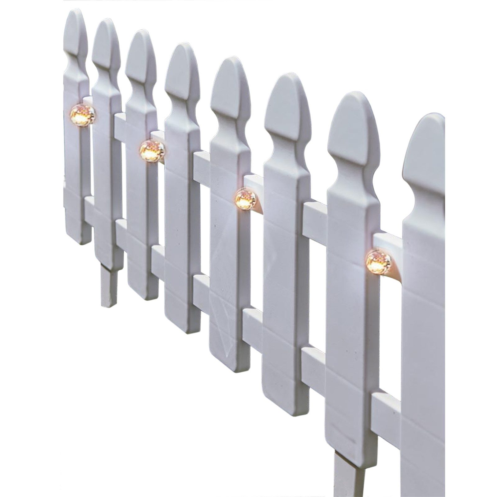 HTI-Living Zierzaun Zierzaun Nessa Solar Palisade 4-teilig Weiß, (Set, 4 Za günstig online kaufen