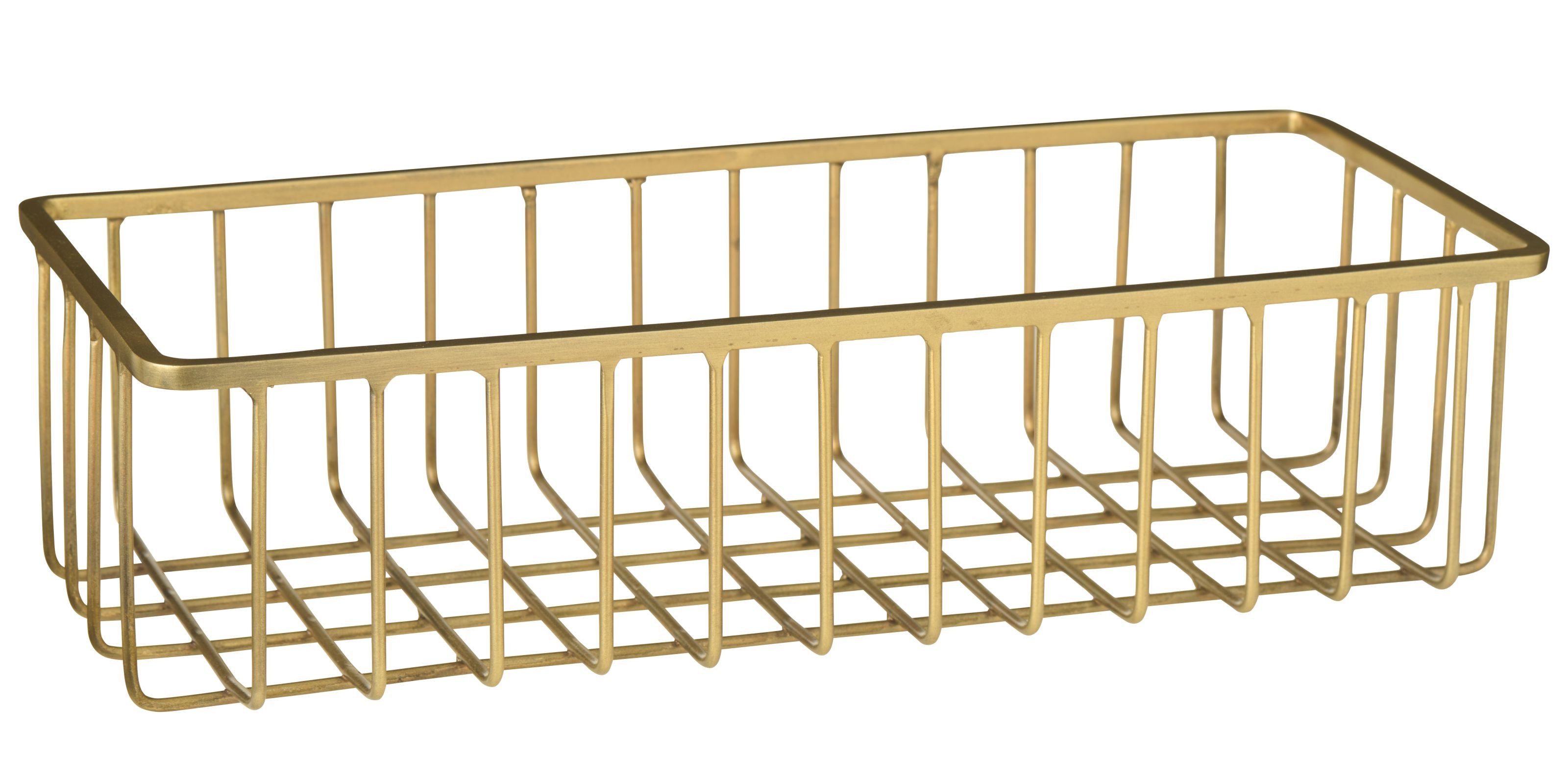 Ib Laursen Dekokorb Ib Laursen - Korb Metallkorb Antik-Look Messingfarben 12x7x27cm