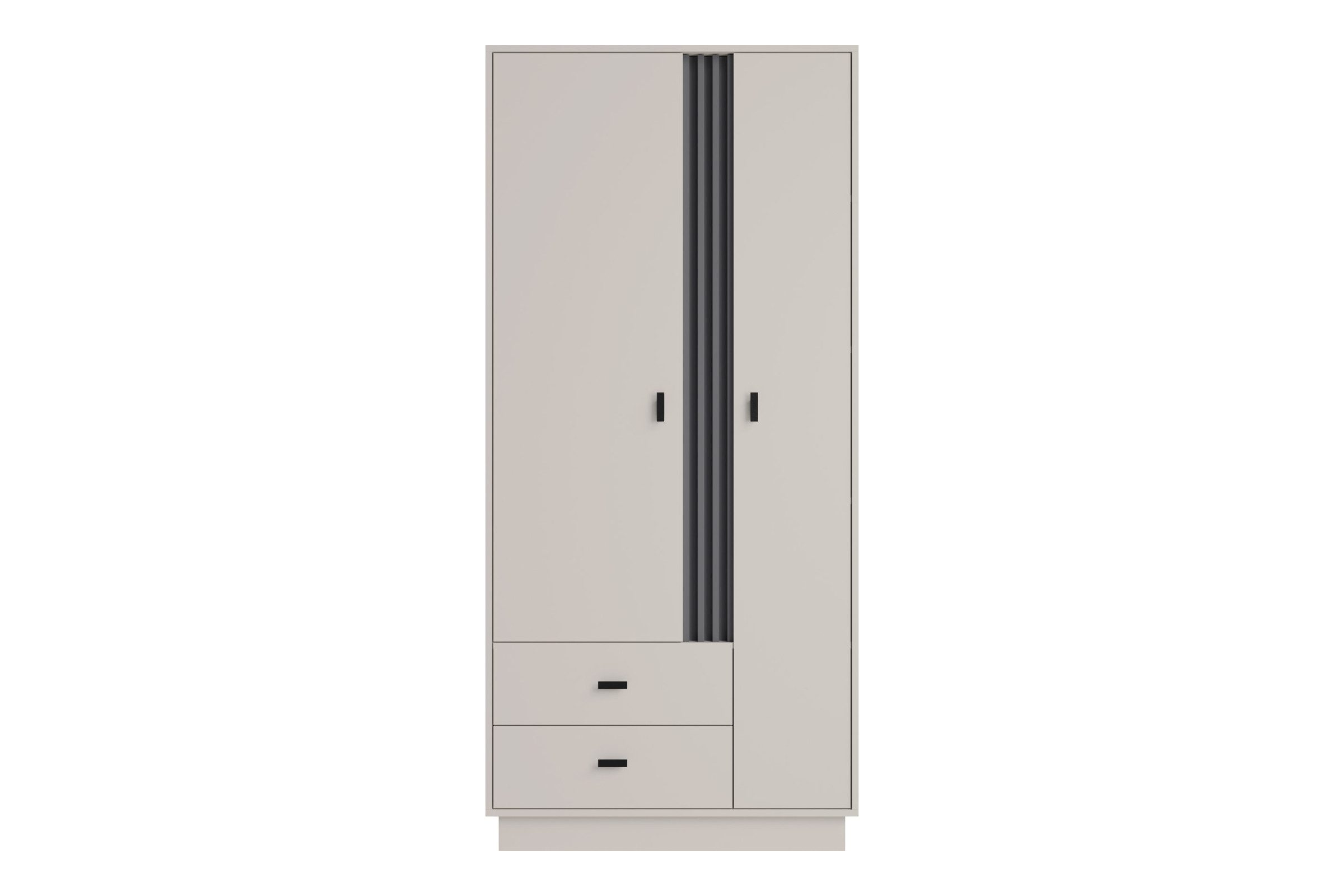 Deine Möbel 24 Kleiderschrank ALL 01 Kinderkleiderschrank 90 cm breit Schlafzimmer (Set, 1-St., hochwertige Laminatplatte Eiche Graphit) Drehtüren 2-türig Kinderzimmer Jugendzimmer Schlafzimmer