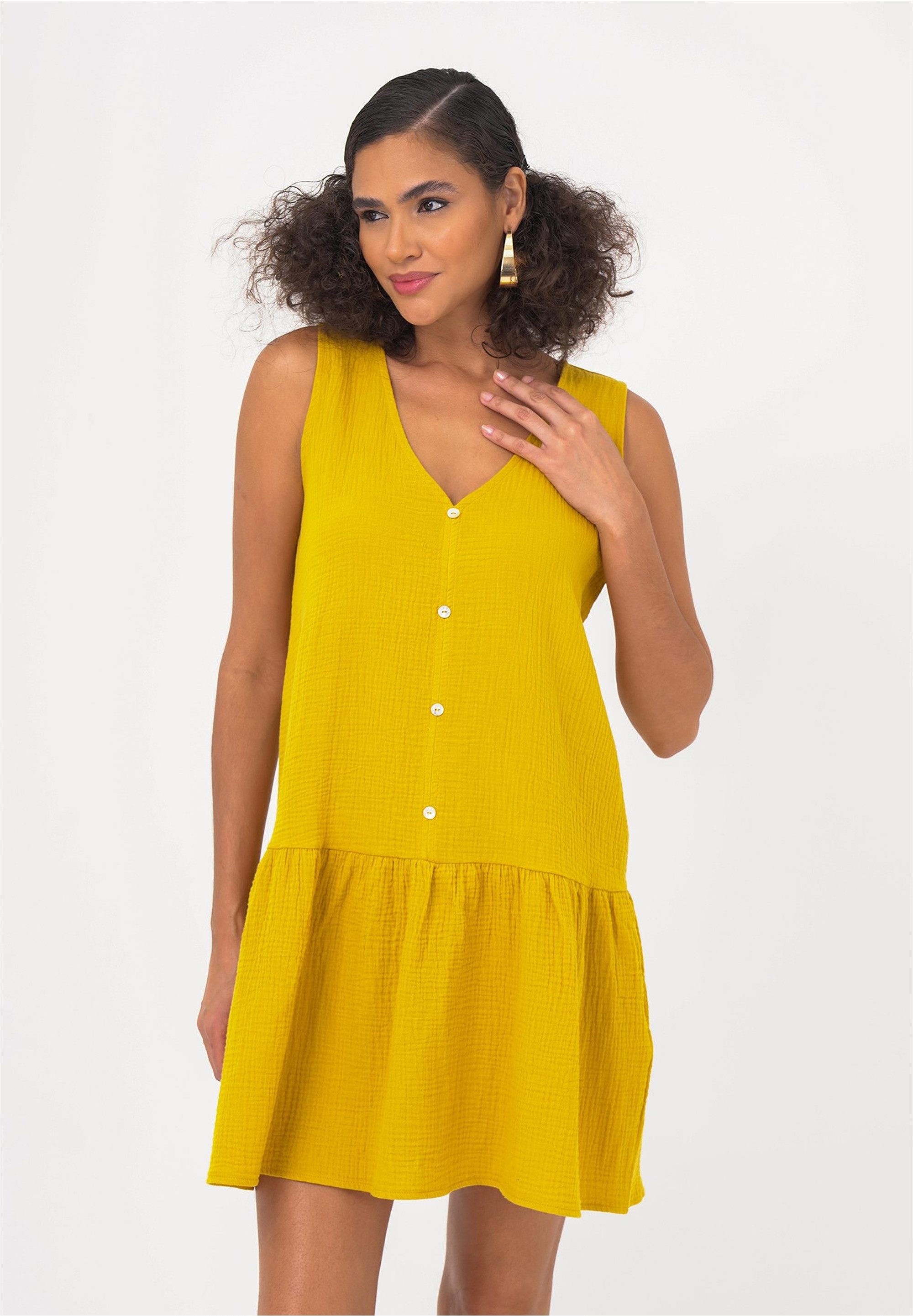 freshlions Jerseykleid Penelope (1-tlg) mit klassischem V-Ausschnitt günstig online kaufen