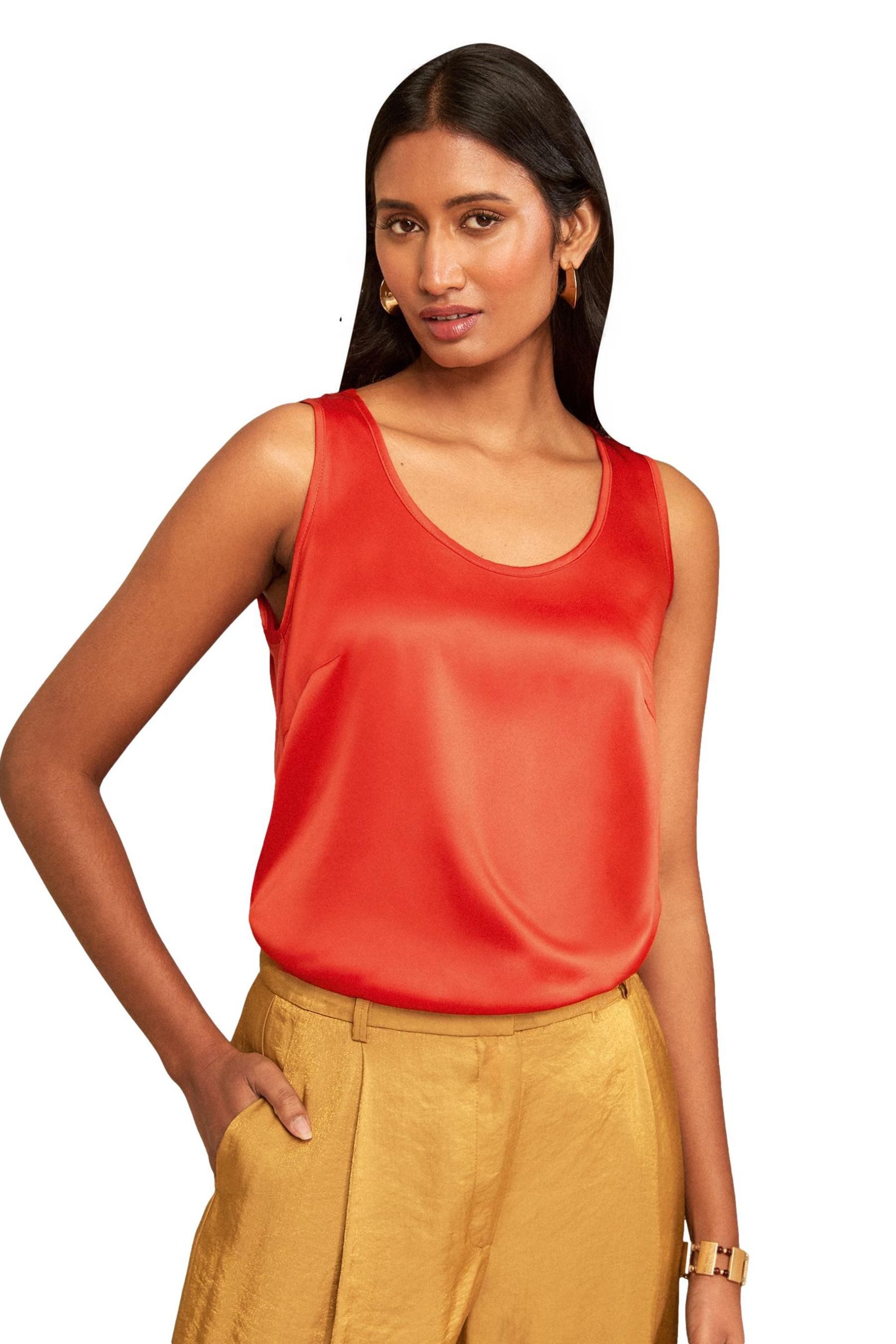 Love & Roses Trägertop Love & Roses Trägertop mit U-Ausschnitt und Satin (1-tlg)