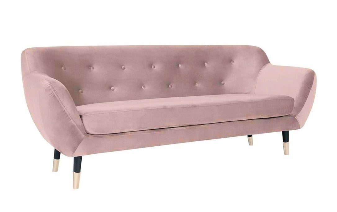 JVmoebel Sofa Modernes Rosa Dreisitzer Chesterfield Design Polster Neu, Made in Europe