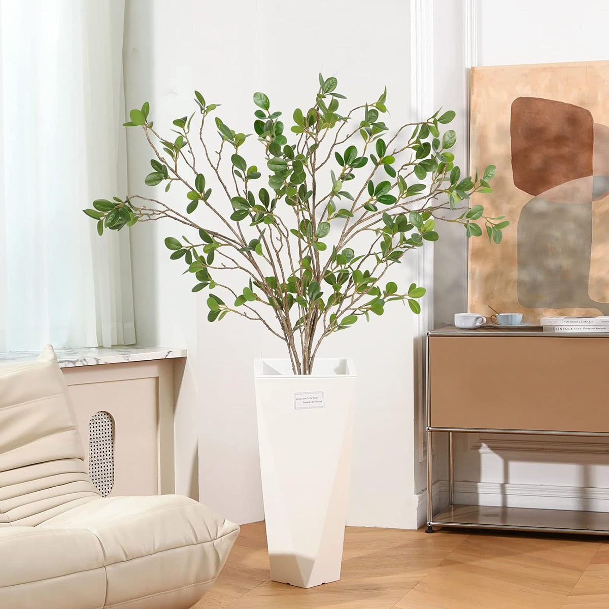 m, Zweige Stück 3 Stämme Kunstpflanze 0.65 CTGtree Künstliche Grün Ficus