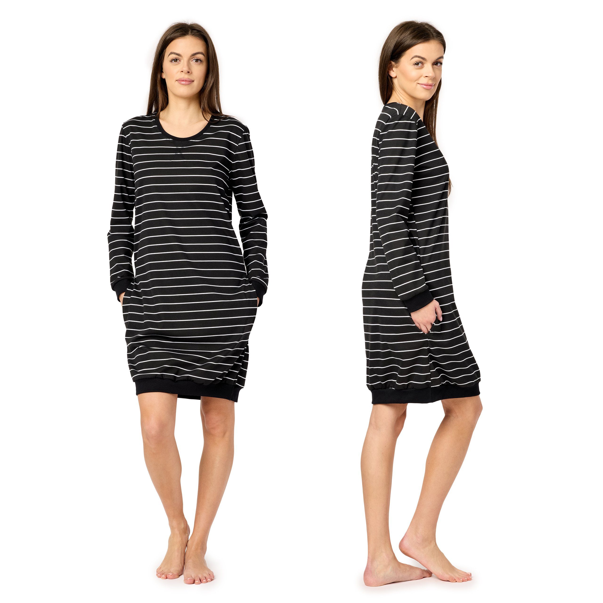 Merry Style Nachthemd Damen Nachthemd Langarm aus Baumwolle MS10-180 (1-tlg günstig online kaufen