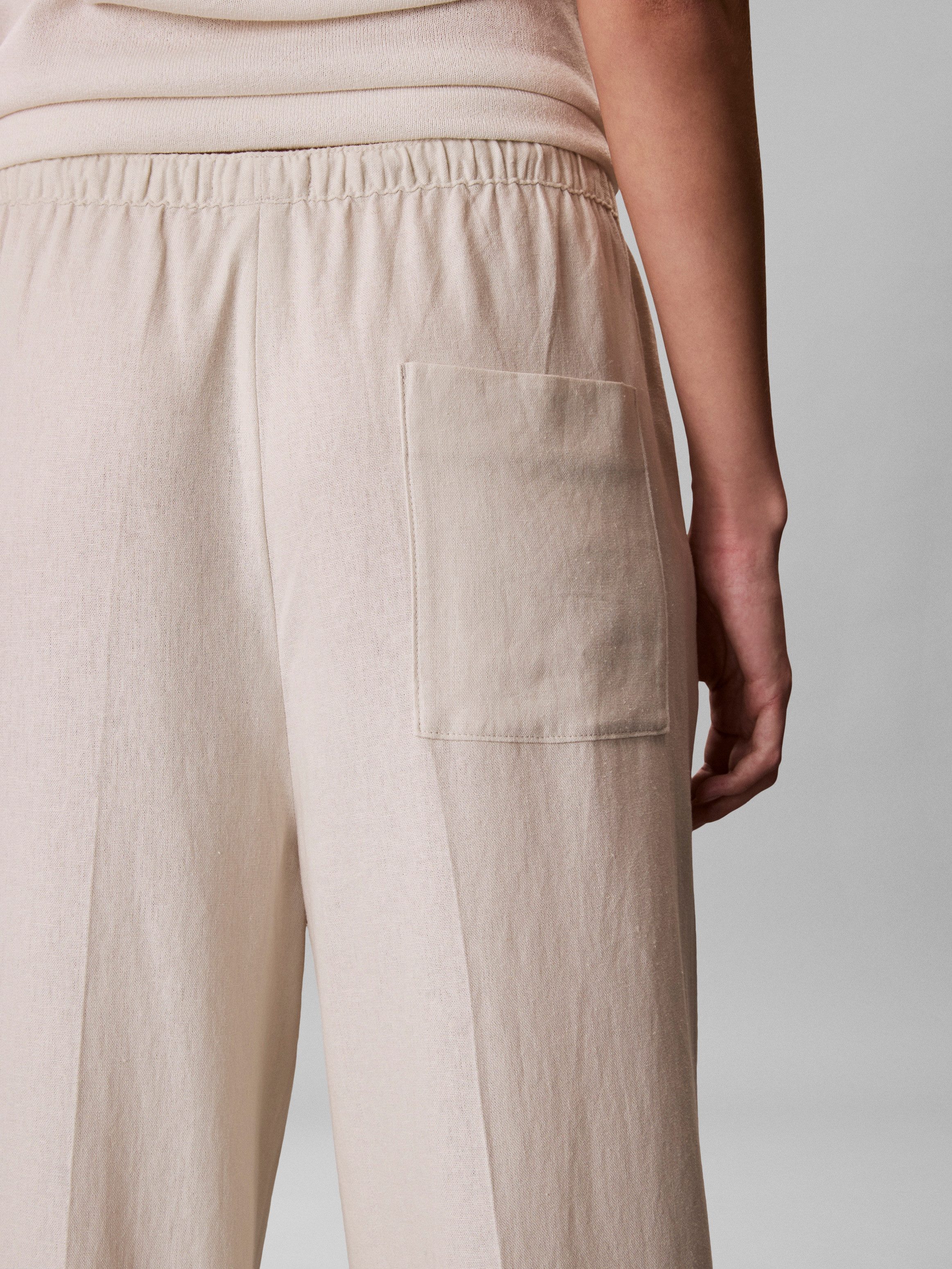 Calvin Klein Jeans Leinenhose Regular fit mit elastischem Bund