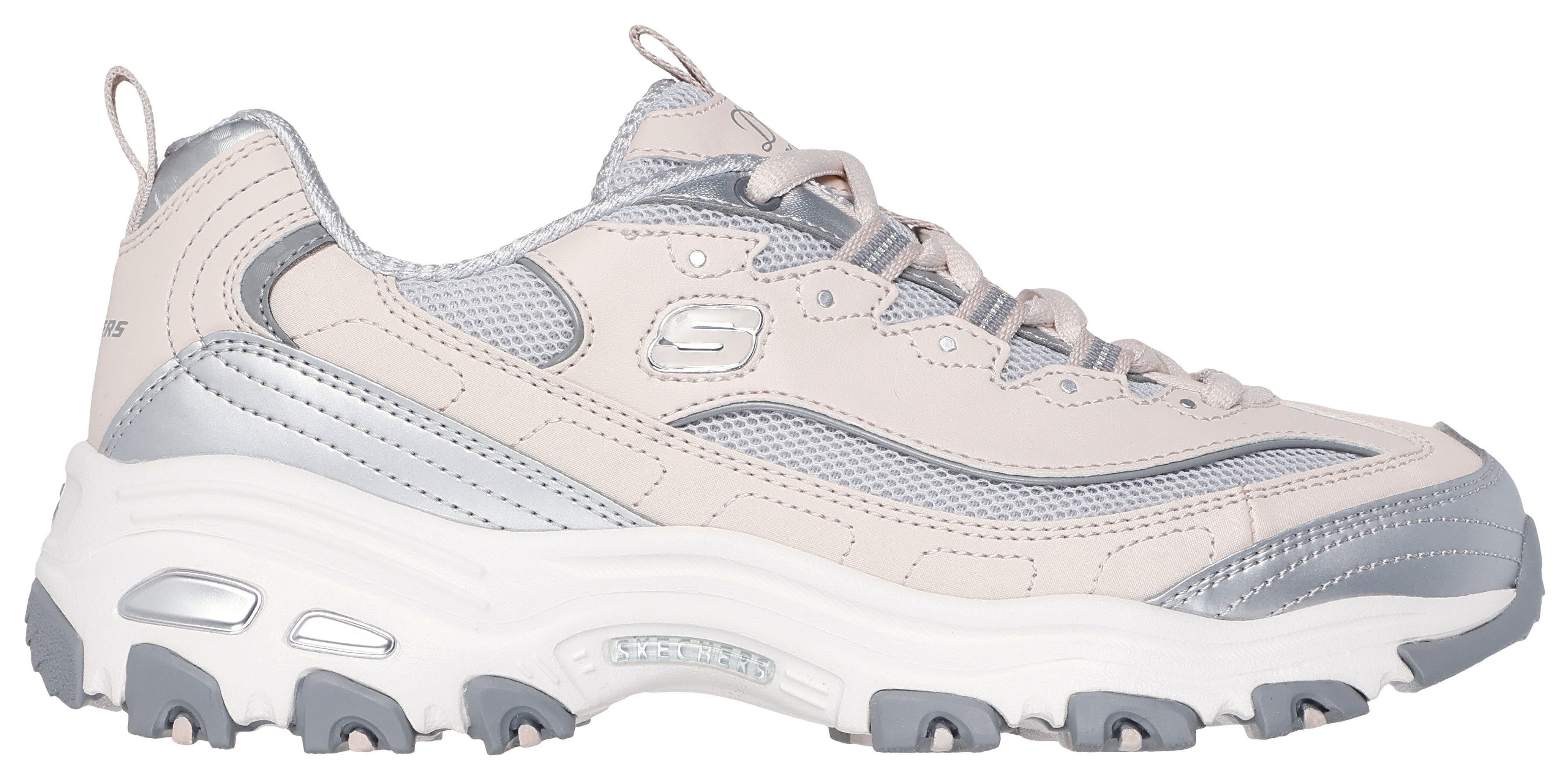 Skechers D'LITES-CHROMATIC Sneaker, Plateausneaker, Schnürschuh mit Metallic Einsätzen