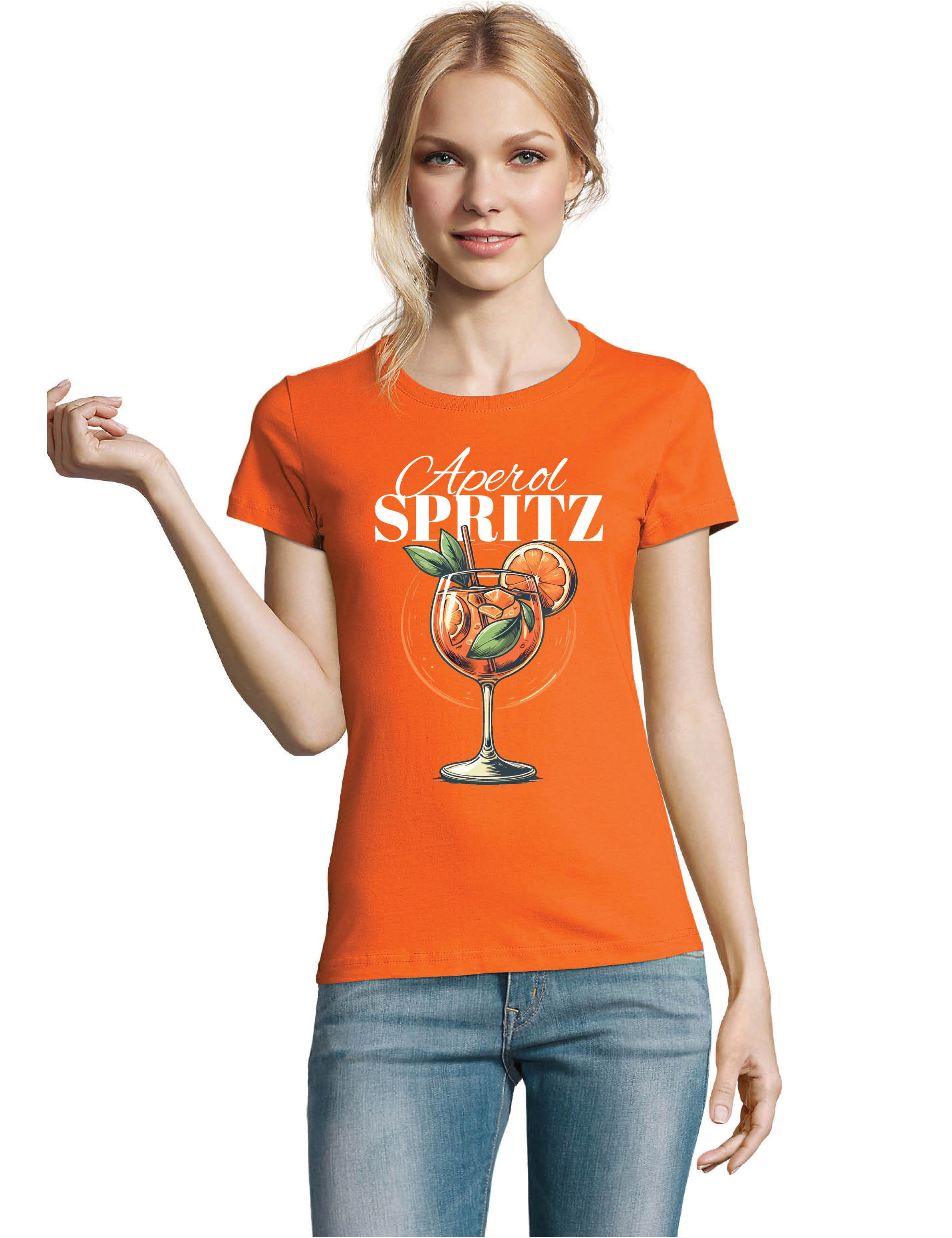 Youth Designz Print-Shirt "Aperol Spritz" Print Damen T-Shirt Statement Geschenk Frauen mit lustigen und stylischen Aufdruck für Frauen