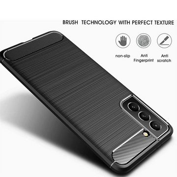 CoolGadget Handyhülle Carbon Handy Hülle für Samsung Galaxy S22 6,1 Zoll, robuste Telefonhülle Case Schutzhülle für Samsung S22 Hülle