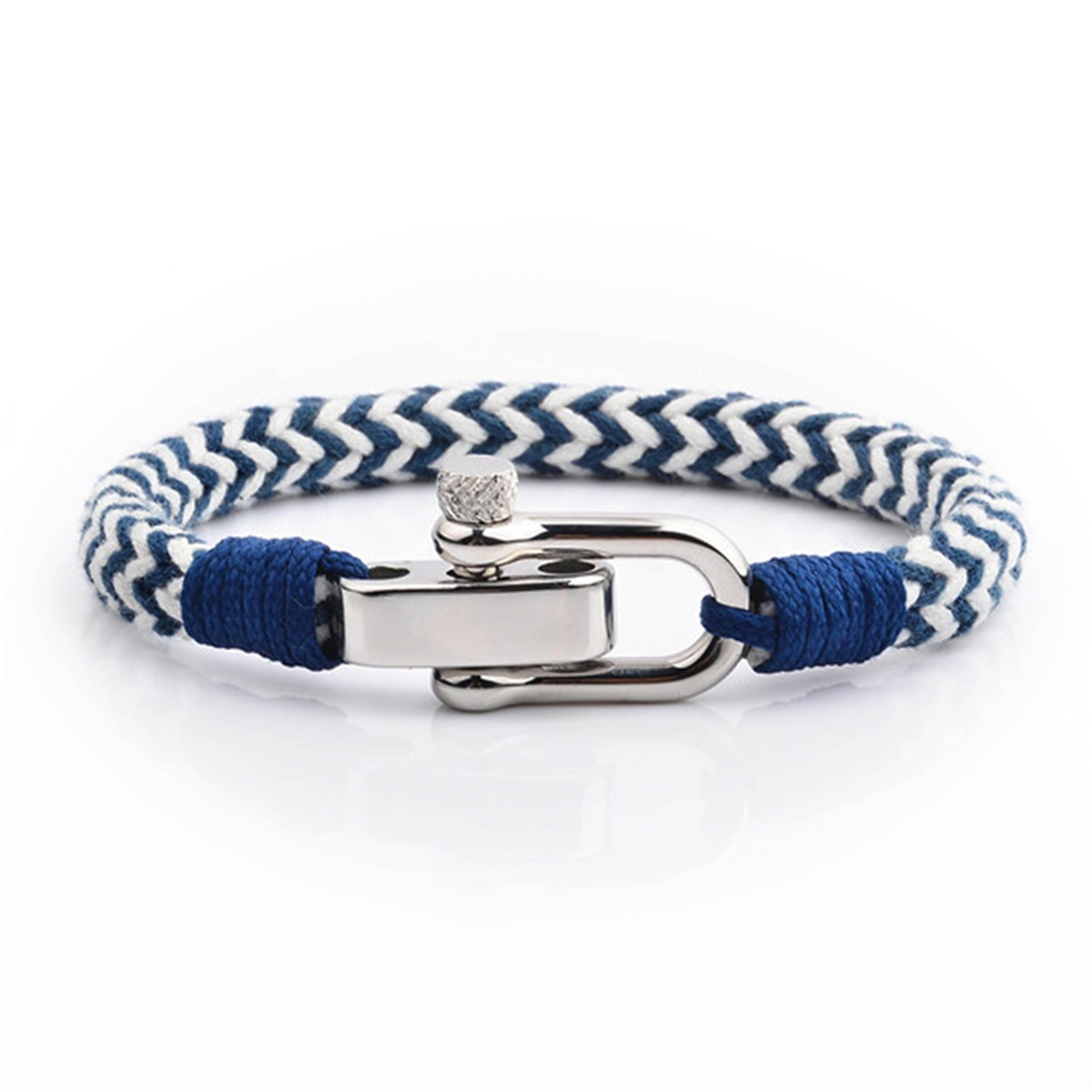 UNIQAL.de Armband Maritime Armband aus Segeltau "OCEAN" nautics, maritime, Schäckel (Edelstahl, Segeltau, Casual Style, handgefertigt) Surface | Armbänder