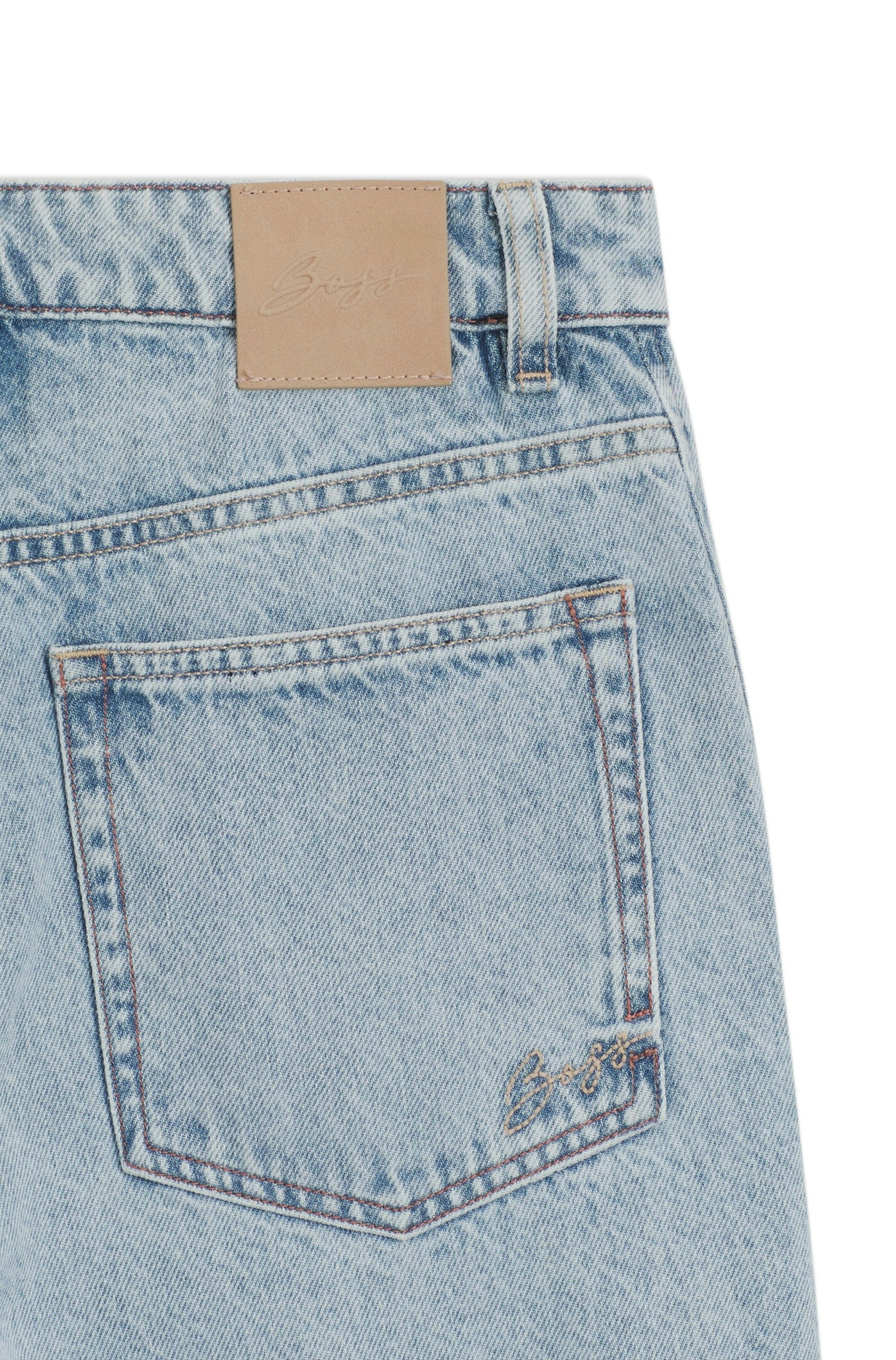 BOSS ORANGE High-waist-Jeans MARLENE SLIT HR Premium Damenmode mit Wide Leg-Passform, Schlitz-Details