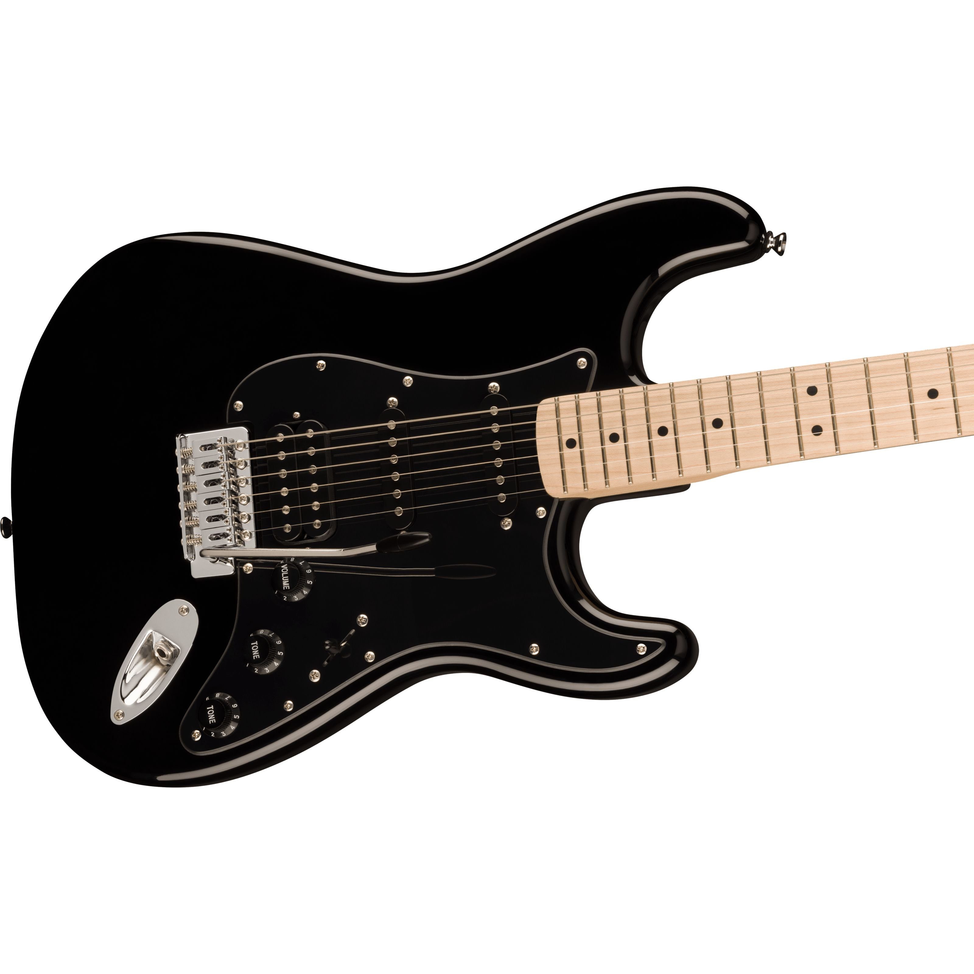 Squier E-Gitarre, E-Gitarren, ST-Modelle, Sonic Stratocaster HSS MN Black - E-Gitarre