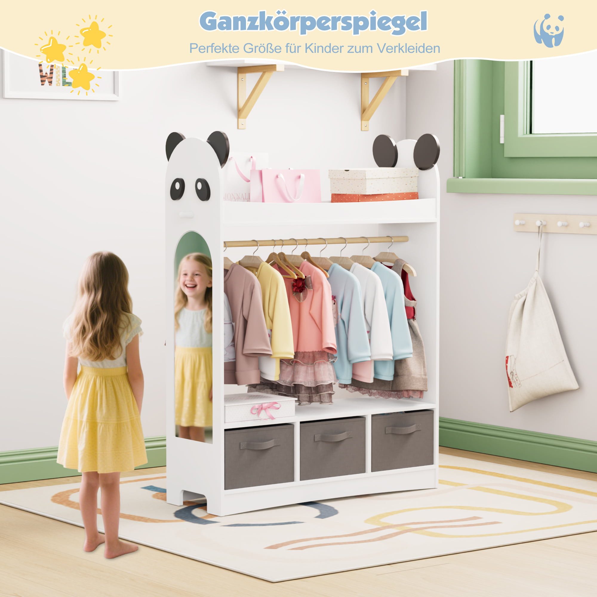 radelldar Kinderkleiderschrank Kleiderständer mit Kleiderstange (4-St) mit günstig online kaufen