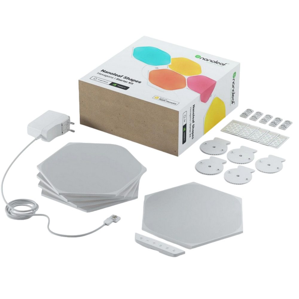 nanoleaf LED Panel Shapes Hexagon Starter Kit - 5 LED-Lichthexagone ...