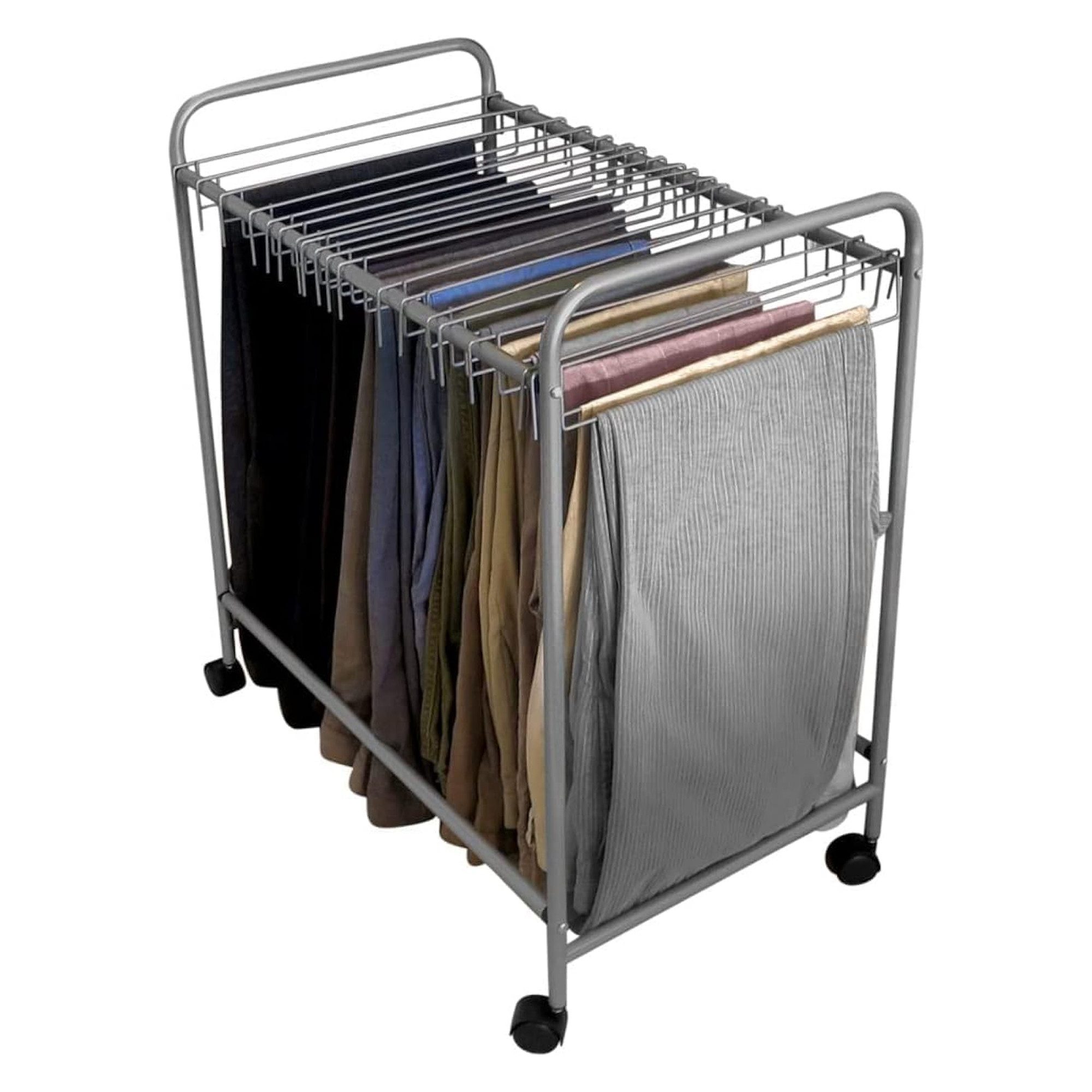HomeGuru Kleiderständer Hosenständer, Hosenhalter auf Rollen, Kleiderwagen, Platzsparend, (0 St), 20 abnehmbare Kleiderbügel