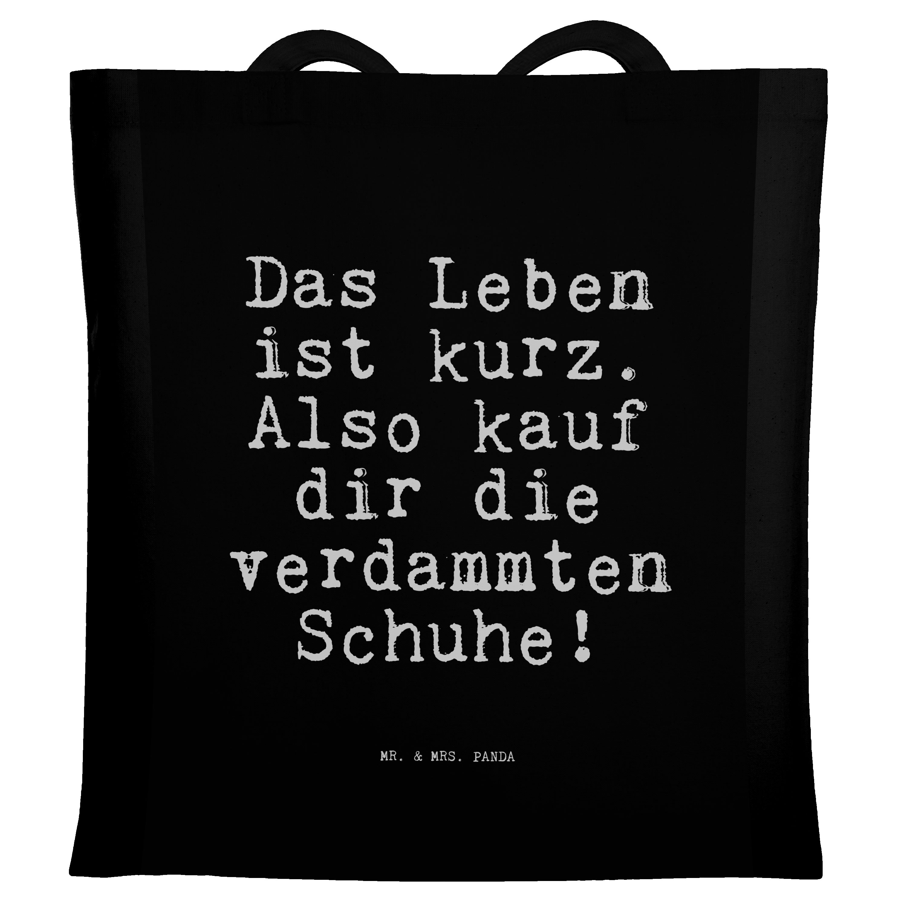 Mr. & Mrs. Panda Tragetasche »Das Leben ist kurz.... Schwarz Danke
