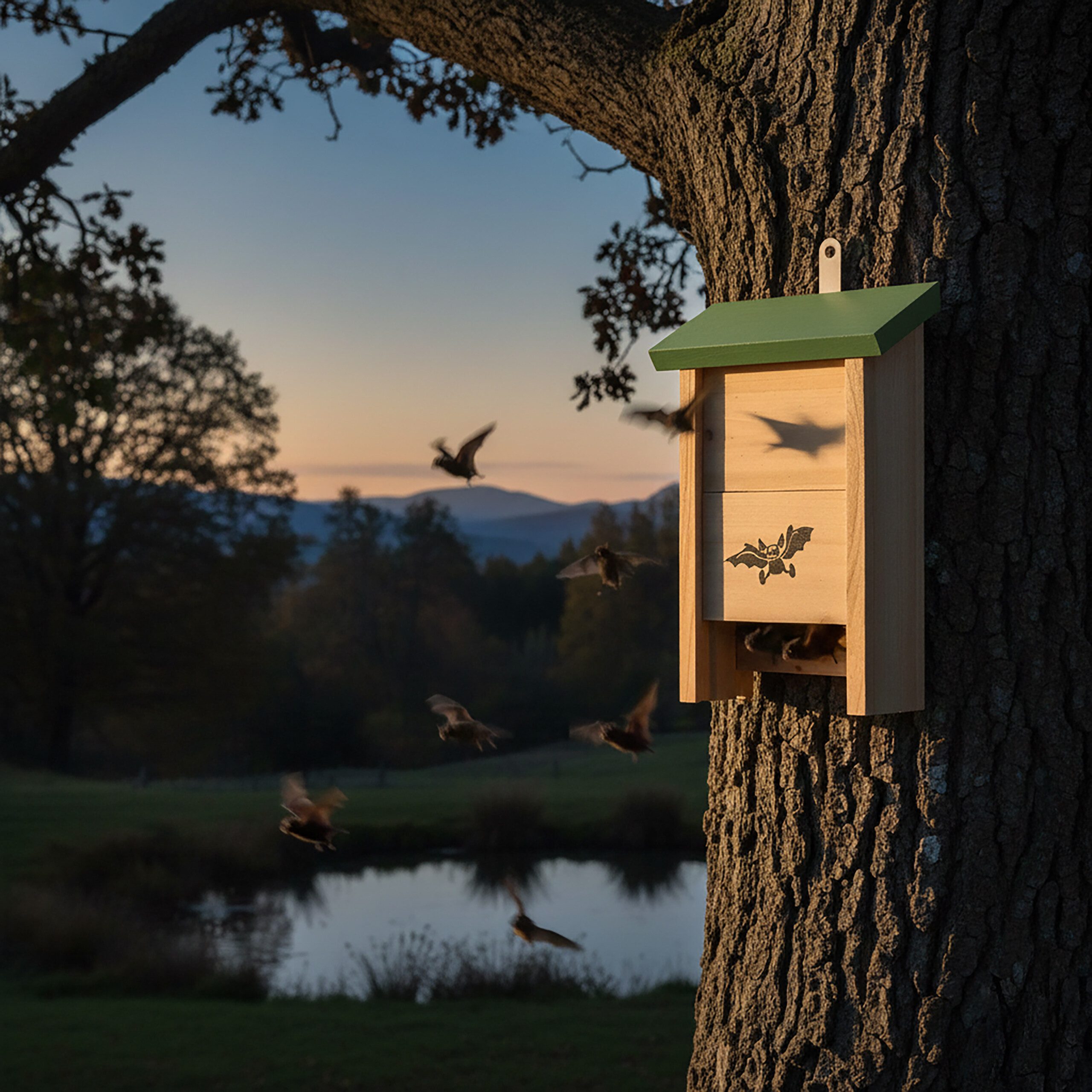 relaxdays Nistkasten Fledermauskasten 2er Set, grün