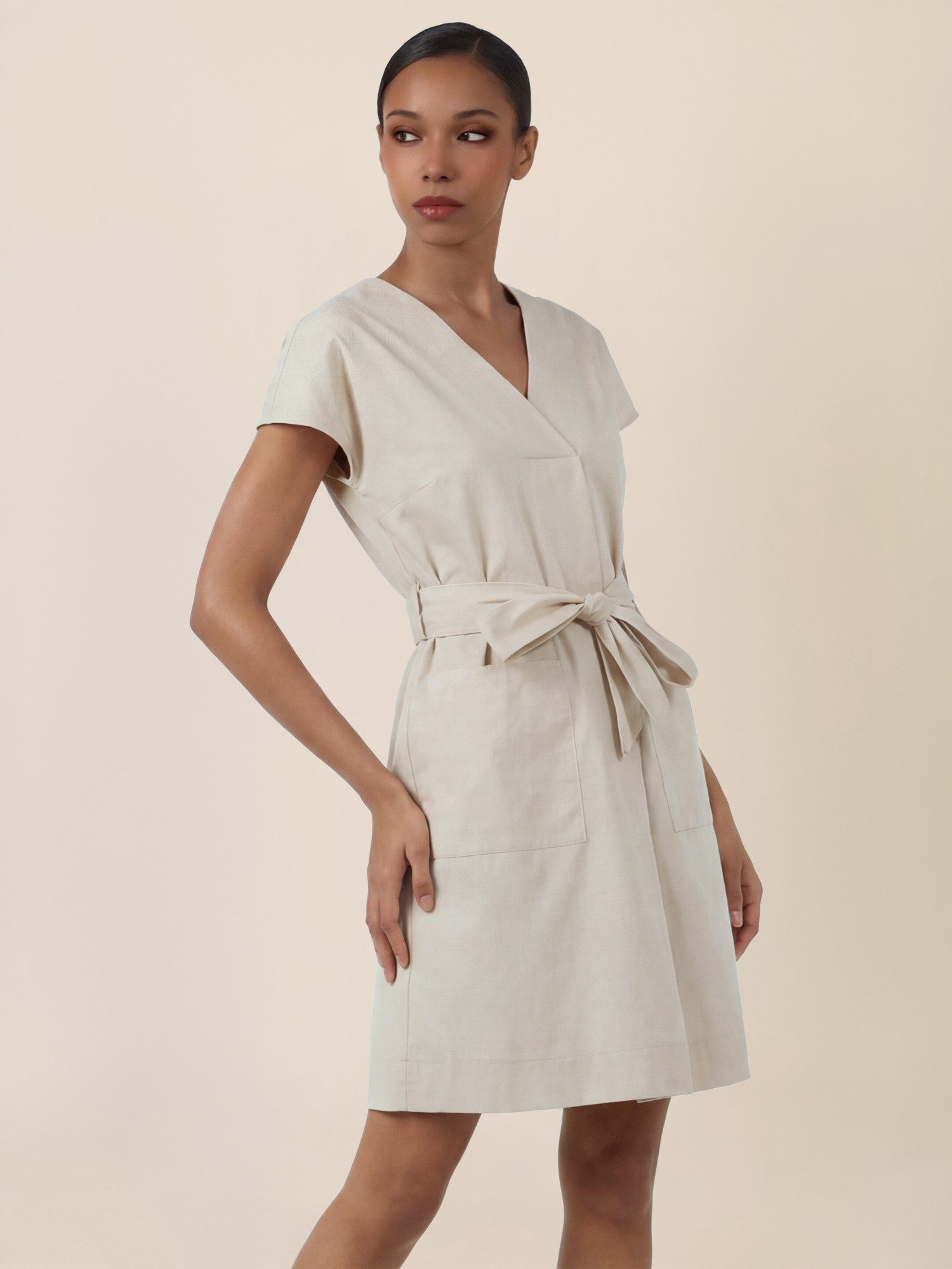 Apart Midikleid mit Bindegürtel