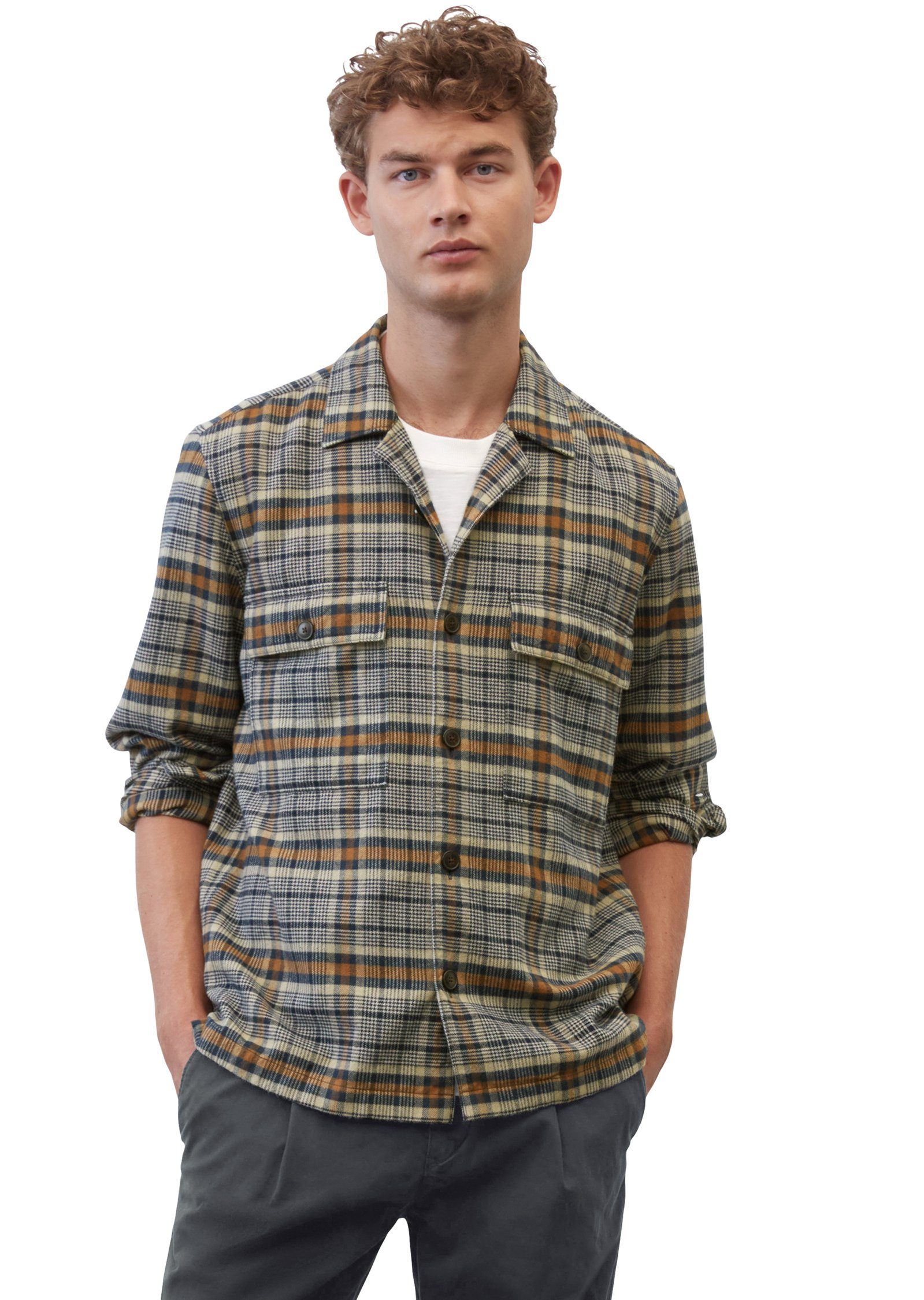 Marc O'Polo Langarmhemd aus softer Bio-Baumwolle