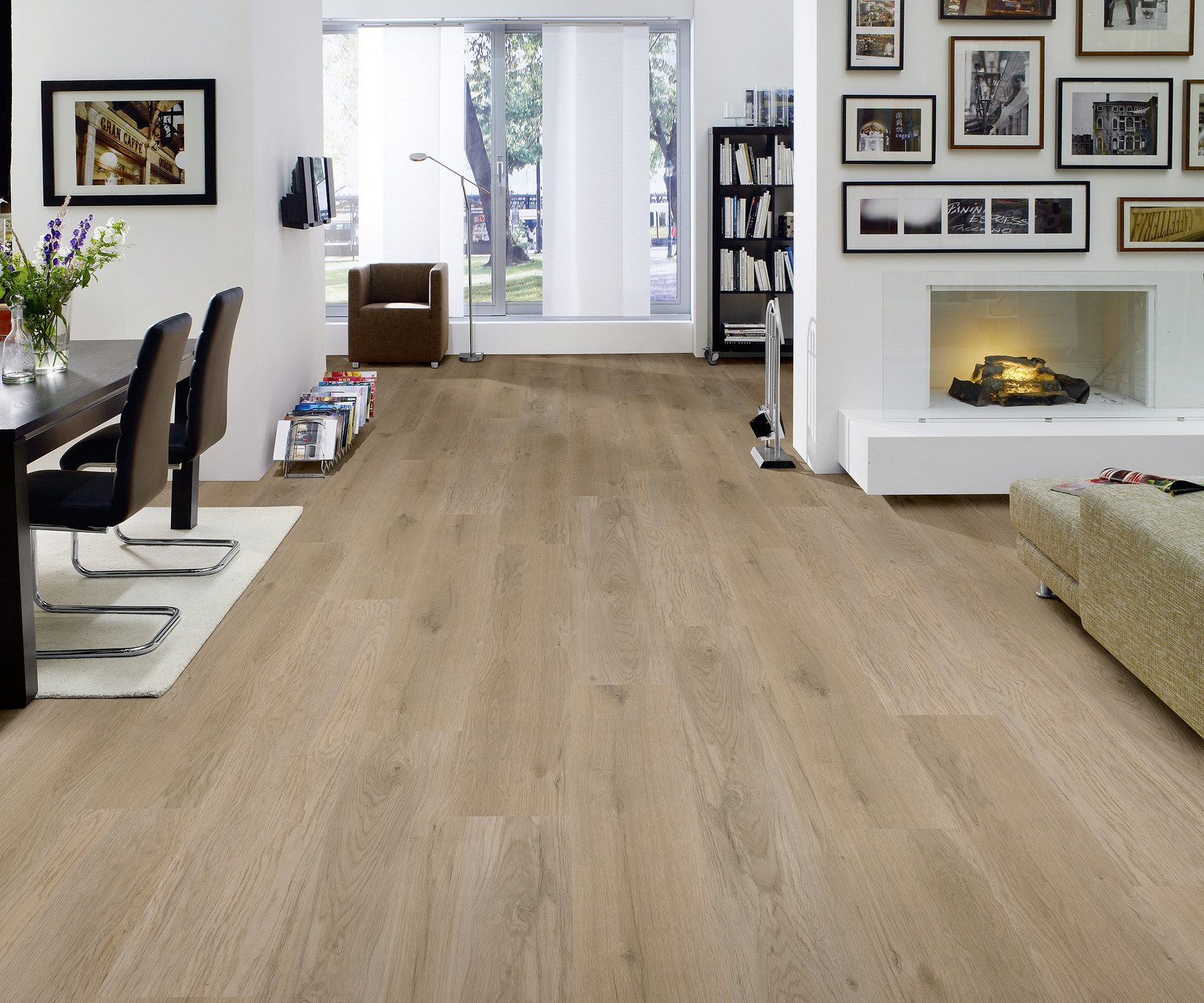HORI Vinylboden HORI Klick-Hartvinylboden Rigid SPC Fliesenoptik, Rigid SPC, Eiche Sapwood XXL, Landhausdiele XL, Nutzungsklasse 33/42, Muster, Handmuster, Rigid SPC, Landhausdiele XL, Klicksystem, Trittschall integriert