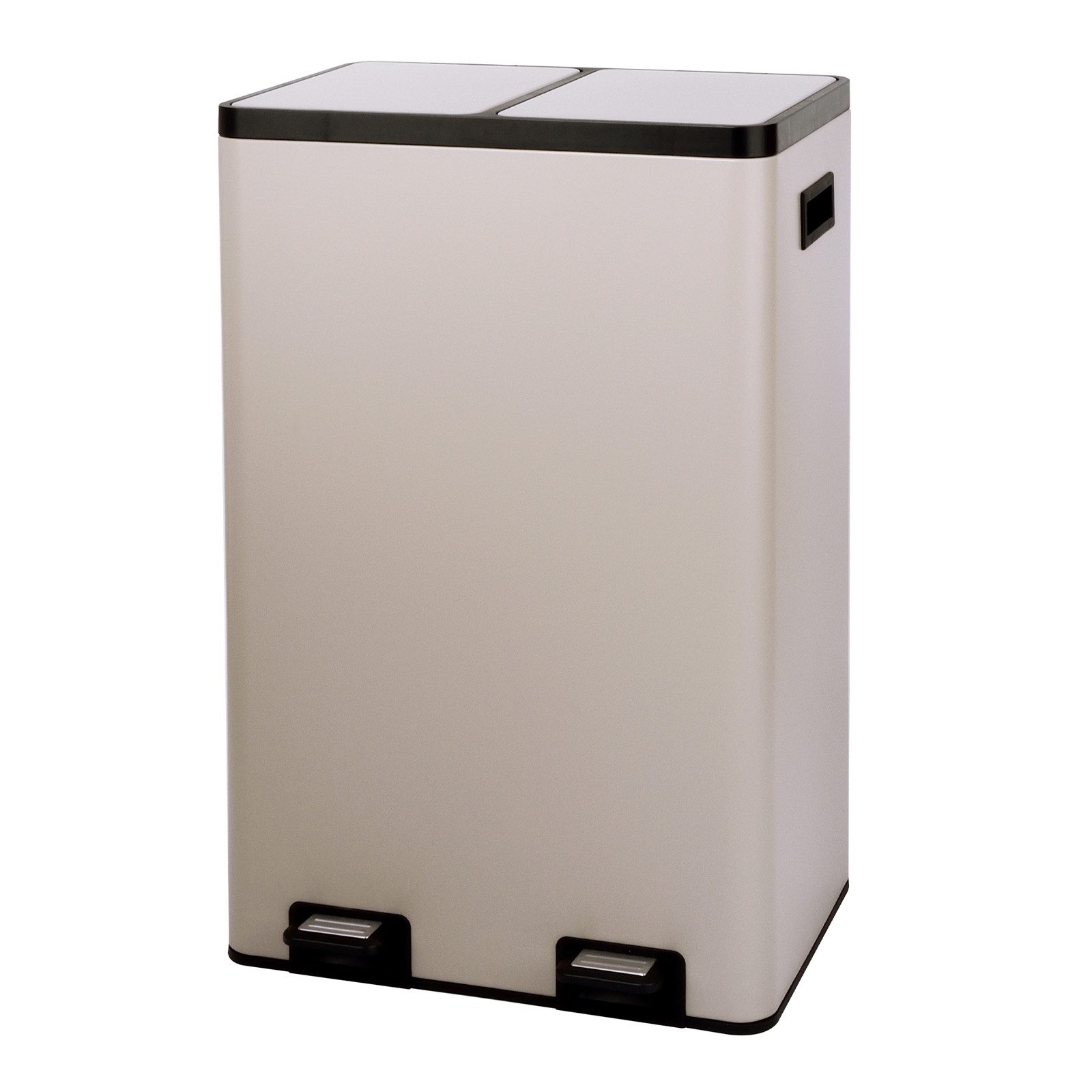 SVITA Mülltrennsystem, Mülleimer, 60L, Softclose-Deckel, Pedal, Taupe