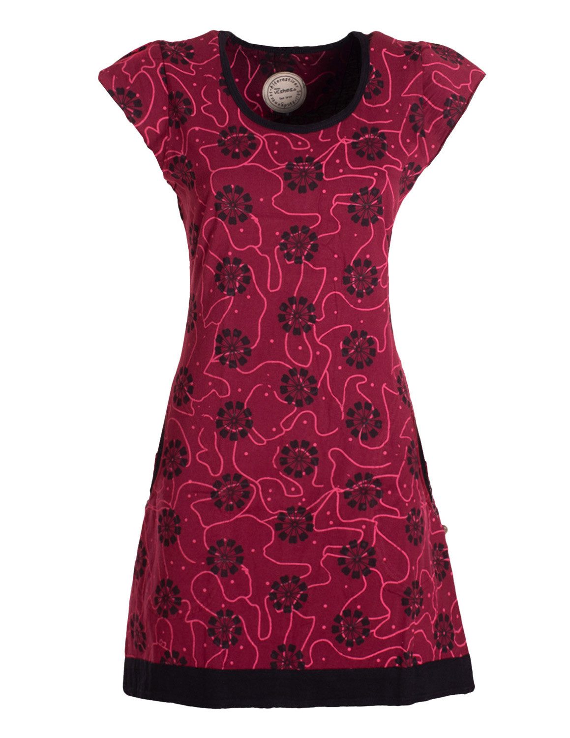 Vishes Tunikakleid Damen kurzarm Longshirt-Kleid Mini-Kleid günstig online kaufen
