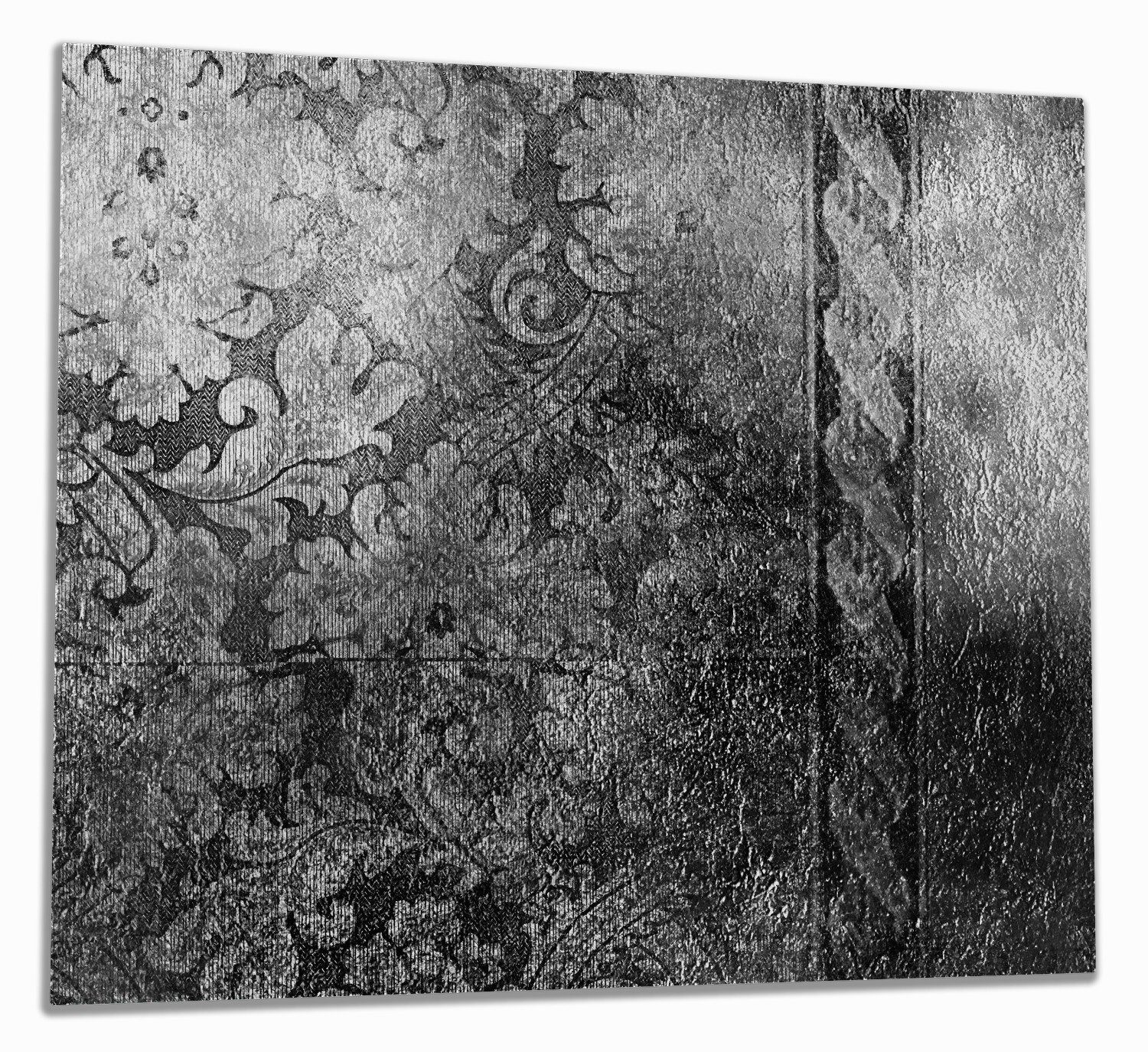 Wallario Herd-Abdeckplatte Schnörkelmuster in grau, ESG-Sicherheitsglas, (Glasplatte, 1 tlg., inkl. 5mm Noppen), verschiedene Größen