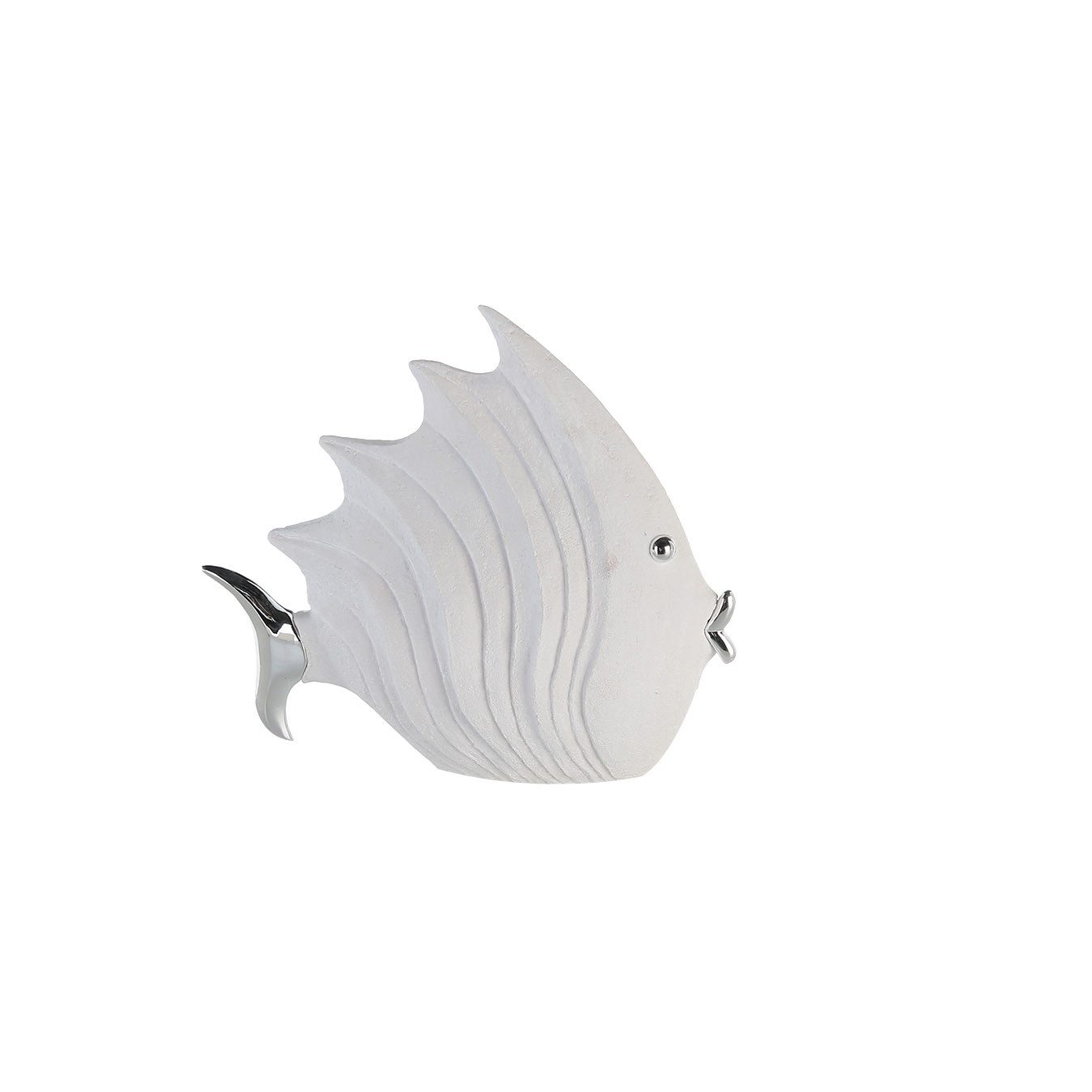 GILDE Dekofigur FISCH Figur - weiß - Kunstharz - H. 26cm x B. 29cm - Skulptur (1 Stück), Große Fisch Dekoskulptur - Elegante Skulptur für Ihr Zuhause. € 44,95