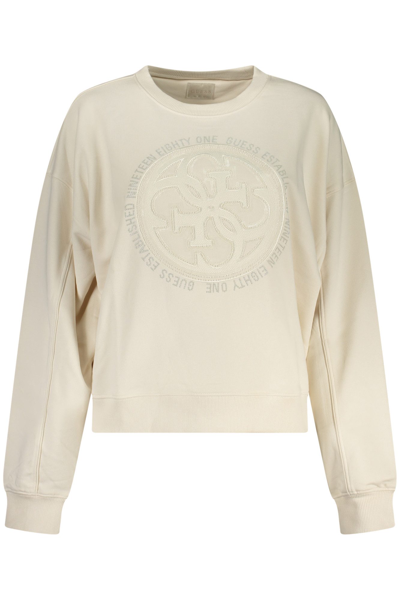 GUESS JEANS Sweatshirt Damen Sweatshirt: Weißes Langarmshirt aus