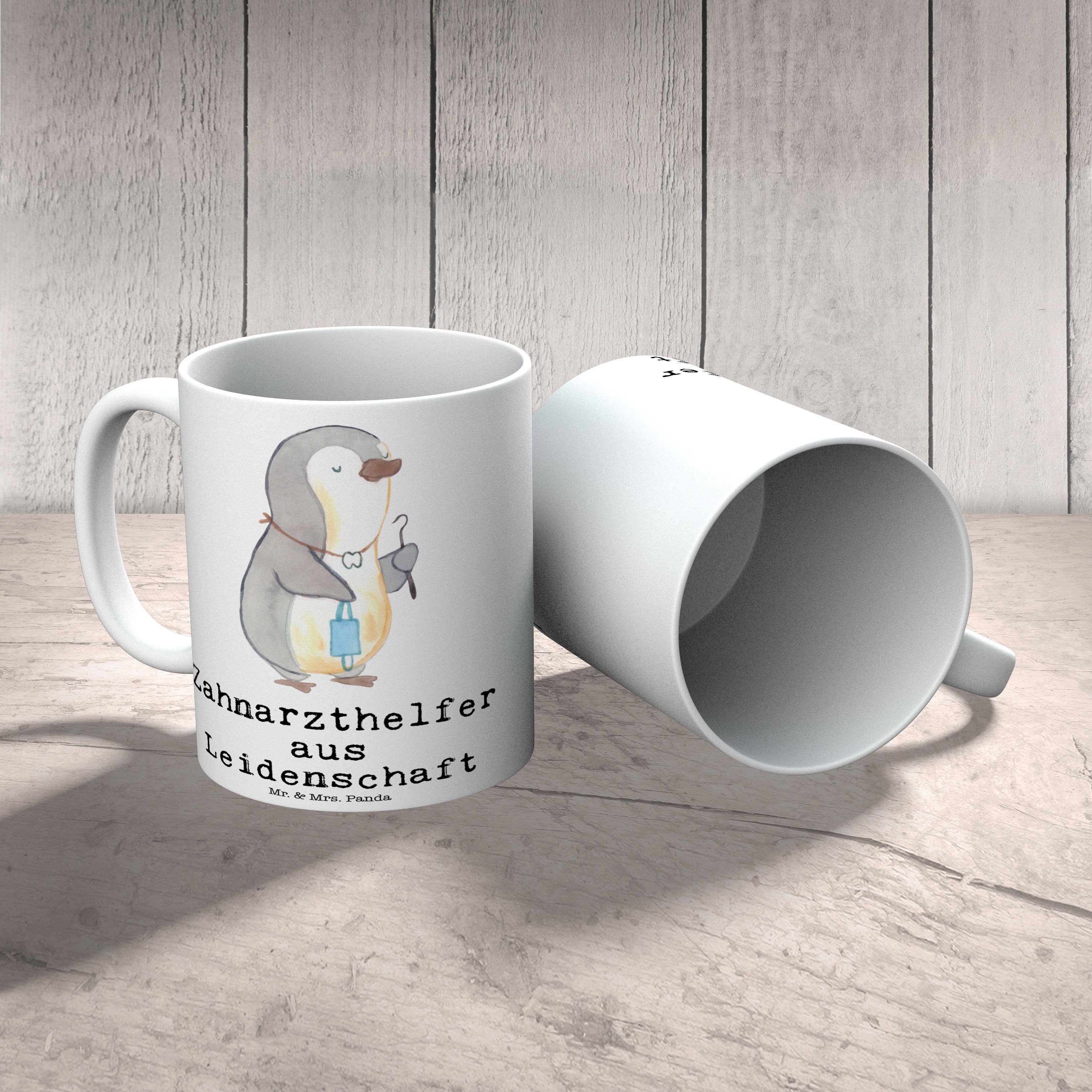Kaffeebecher, aus Geschenk, Zahnarzthelfer Tasse Mr. - - Mrs. Panda & Weiß Sche, Leidenschaft Keramik