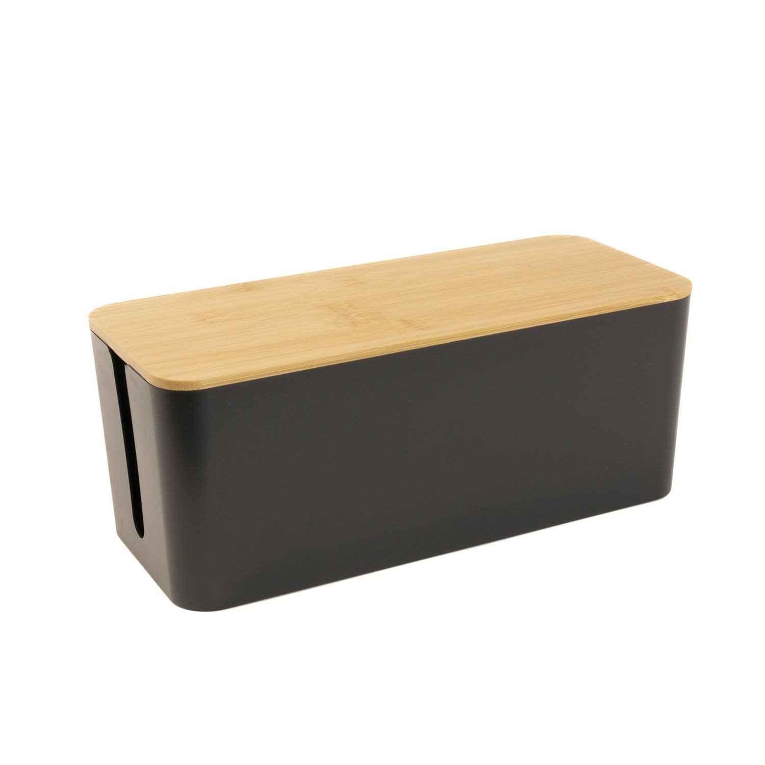 Intirilife Kabelbox, Kabelbox mit Bambusdeckel in günstig online kaufen