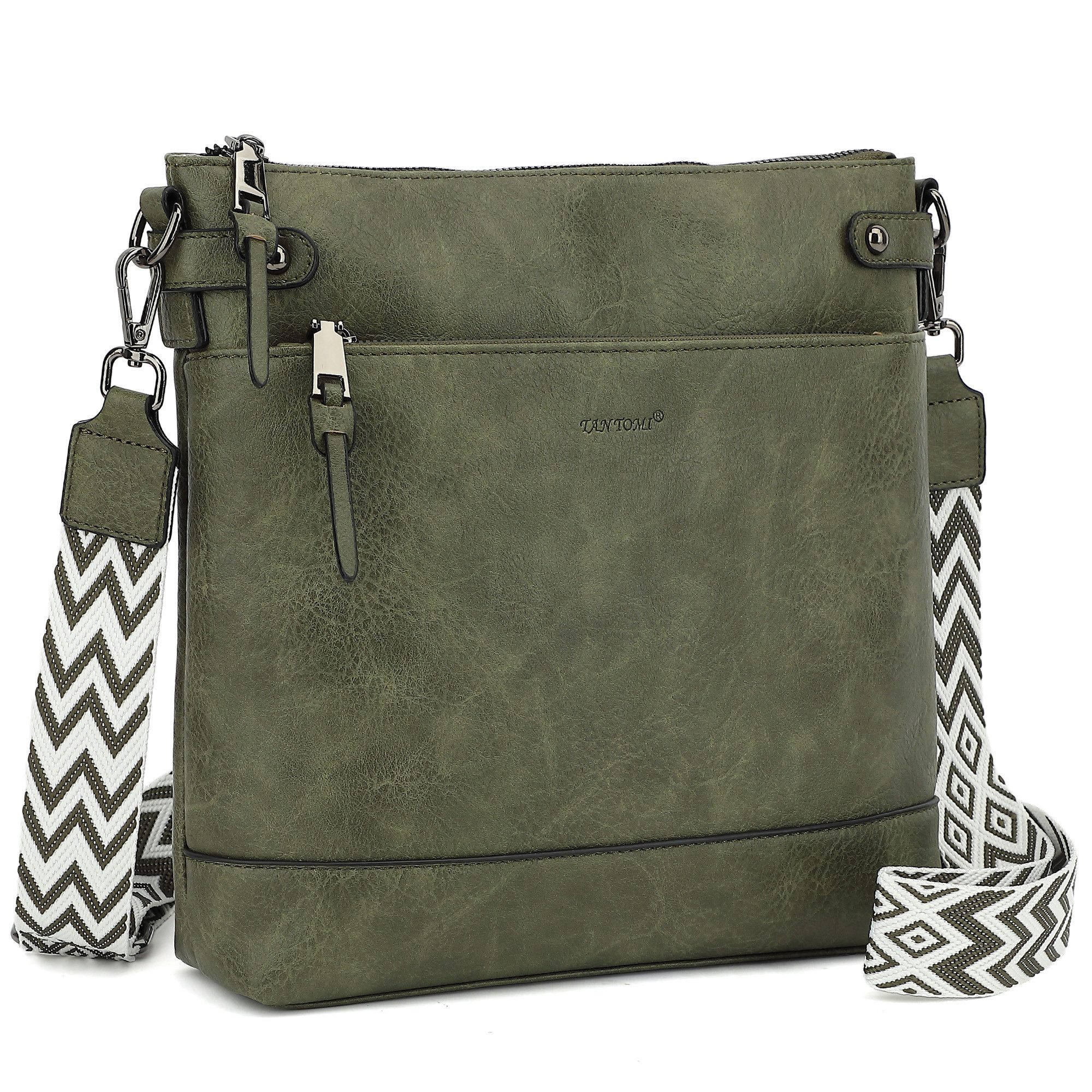 TAN.TOMI Umhängetasche Damen Mittel Crossbody Bag Leicht Schultertasche Tasche Bag, Mit Verstellbar Abnehmbar Breiter Gurt Pendeln Reise Campus