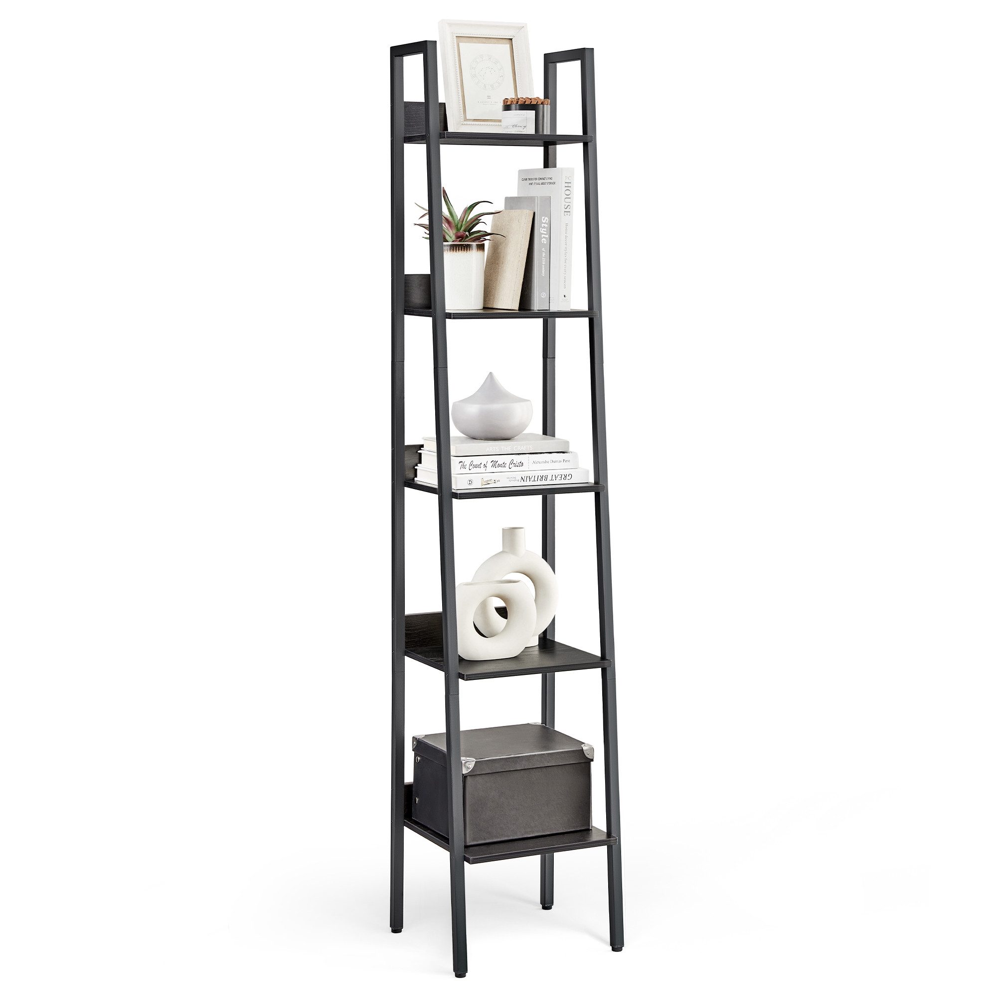 VASAGLE Standregal, Bücherregal, Leiterregal, 140/170 cm, Industrie-Design günstig online kaufen