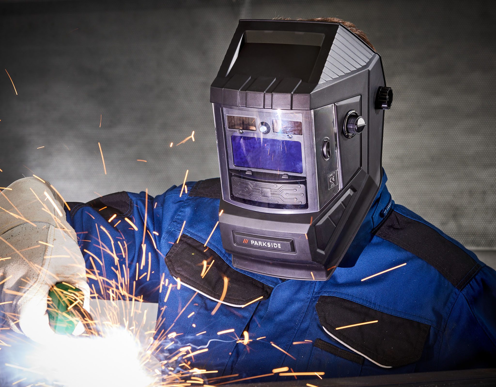 Parkside Schweißhelm PARKSIDE Selbstdimmender Schweißhelm LED-Beleuchtung PSHL 2 D1 schwarz