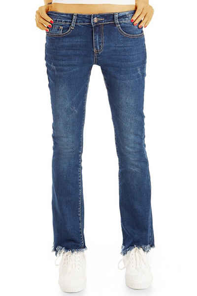 be styled 7/8-Jeans 7/8 Джинсы medium waist Hose mit ausgefranster Saum - Damen - j71i 5-Pocket-Style, mit Stretch-Anteil, ausgefranster Saum