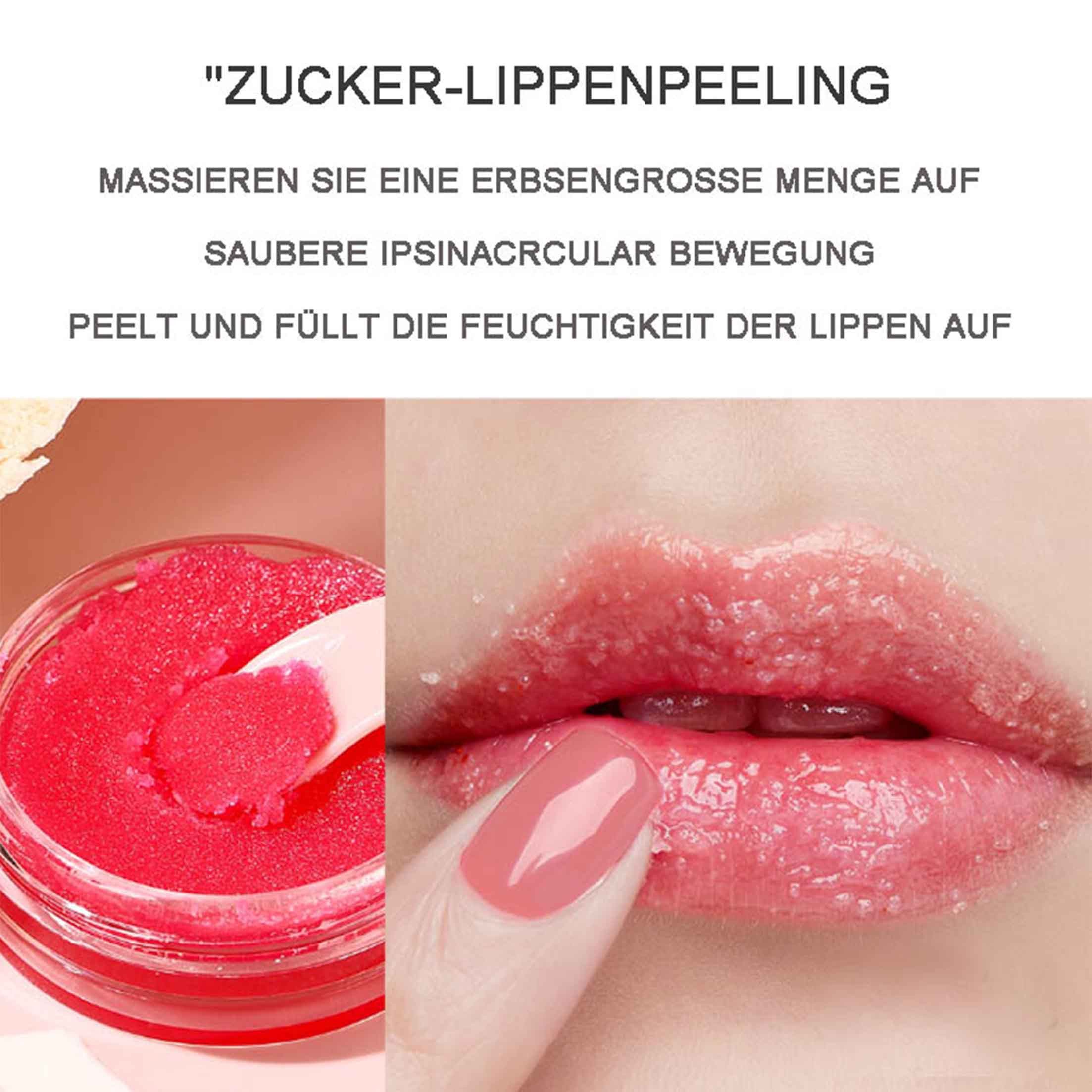 KINSI Lippenpflege-Set Lippenpflege-Set, Lippenpeeling, Lippenmaske, Lippenbalsam,Lippenöl, 3-tlg., Zart und weich, schließt das Wasser ein und spendet Feuchtigkeit