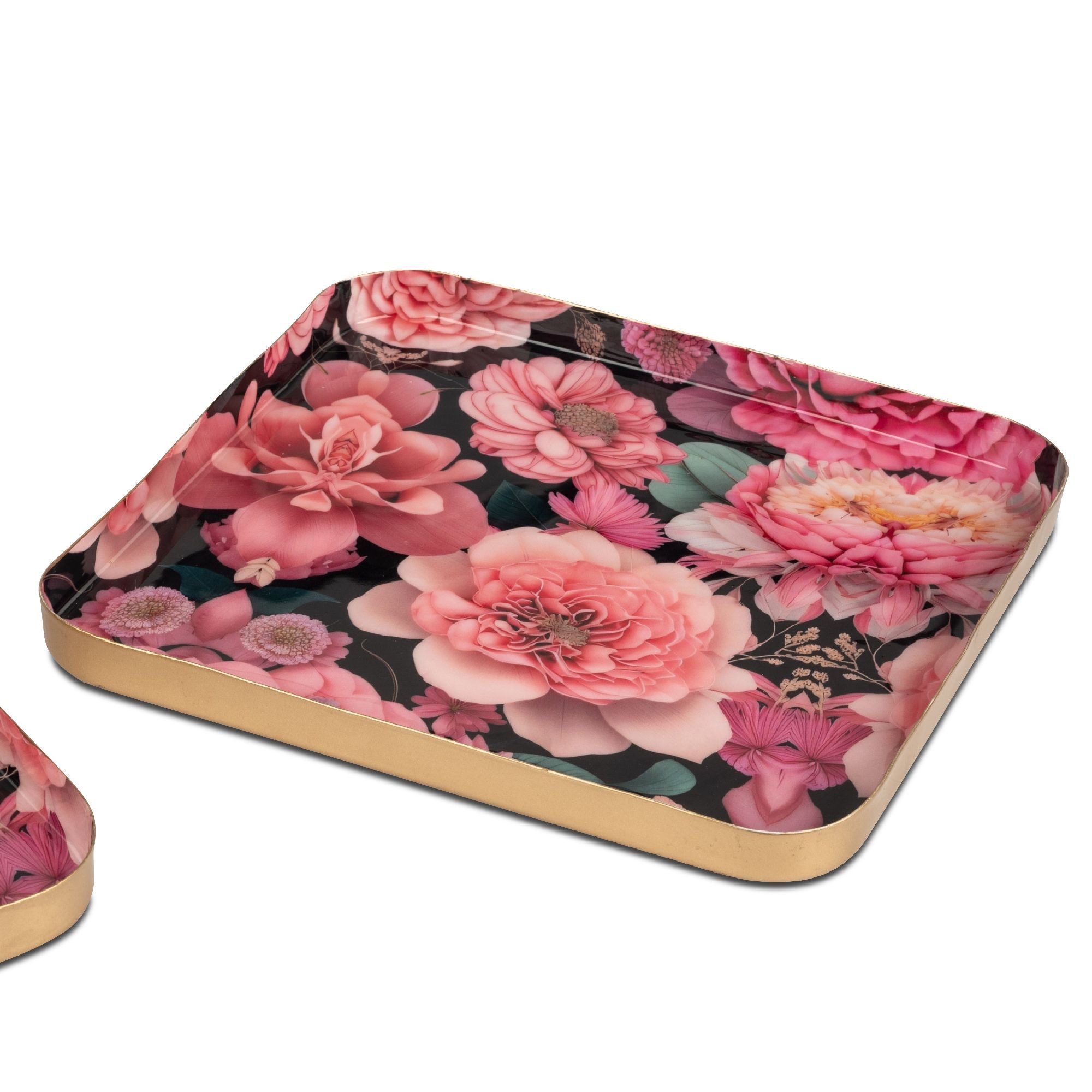 formano Dekoteller Rosengarten, Höhe: 2.5cm, Farbe: Gold, Motiv: Rosen