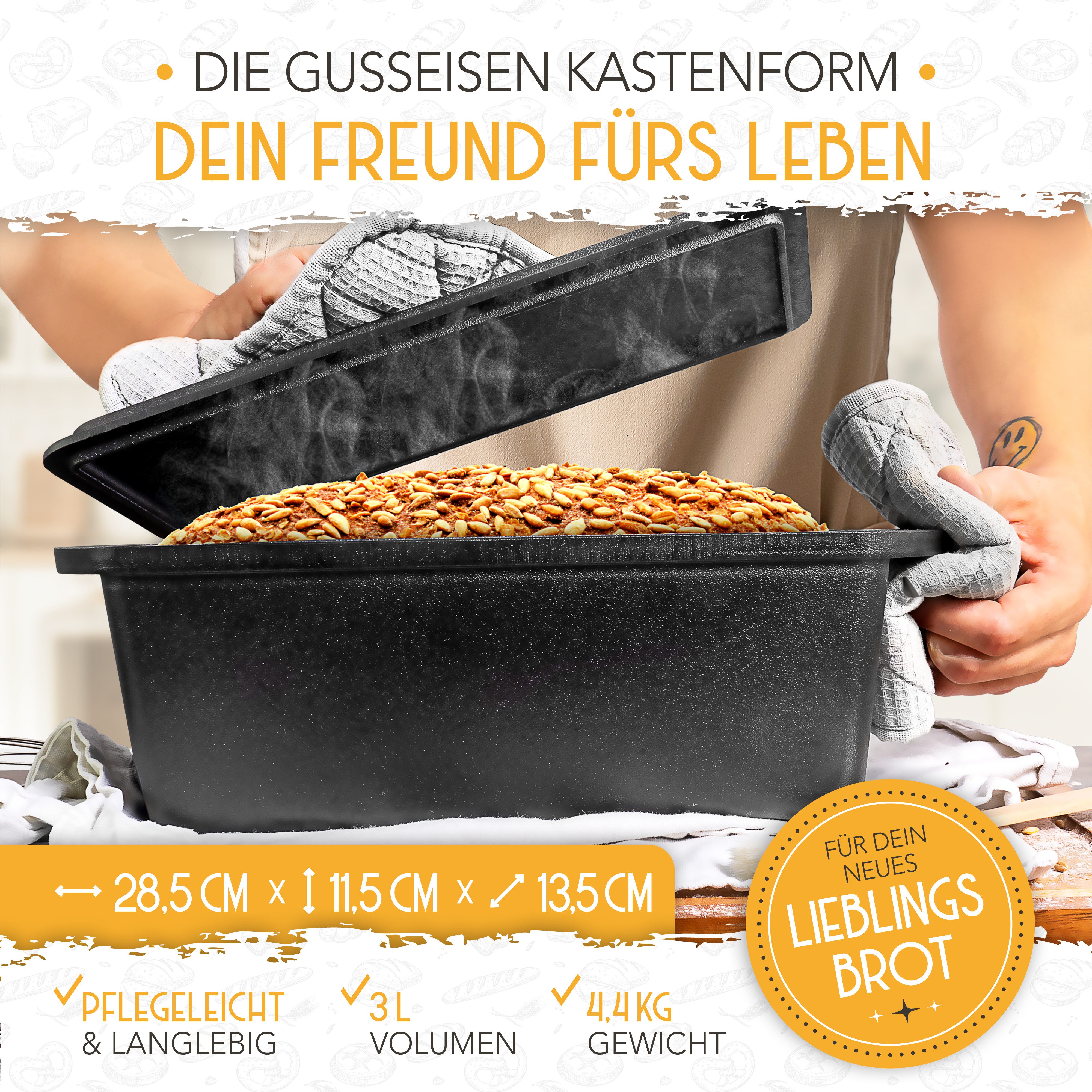 Krustenzauber Brotbackform KRUSTENZAUBER Gusseisen Topf zum Brotbacken & andere Brotbackformen – Bild 5 von 5